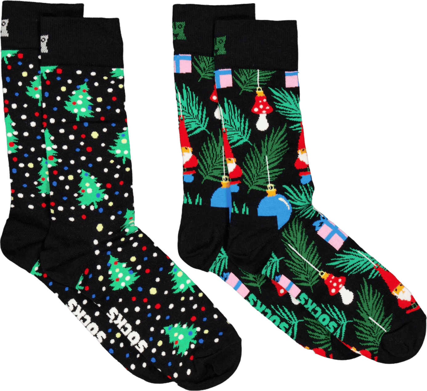 2-pack Holiday Tree Gift Set Black, Unisex, Apparels, Socks, Multi color, 41-46