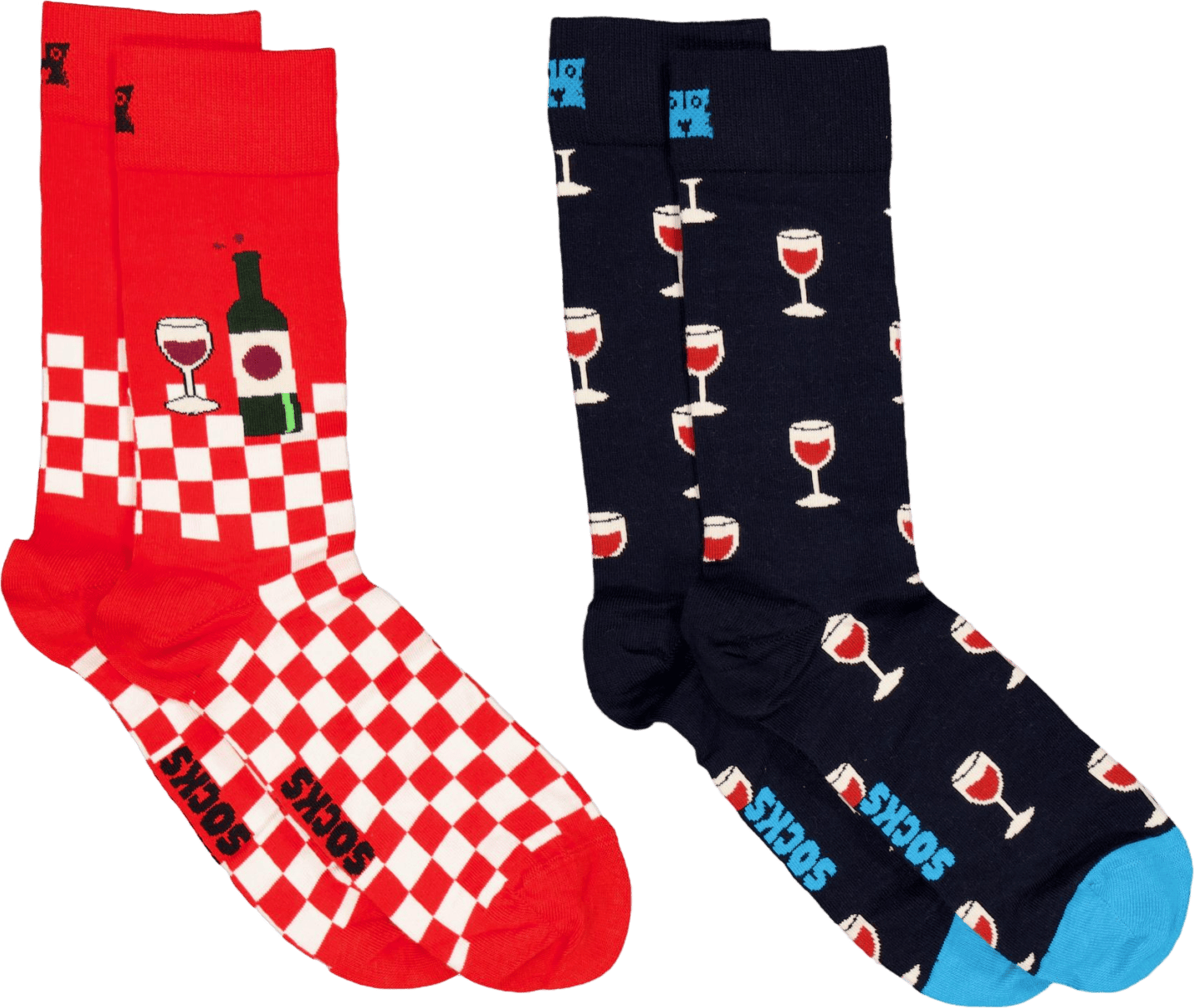 2-pack Wine Gift Set Blue, Unisex, Apparels, Socks, Blue, 36-40