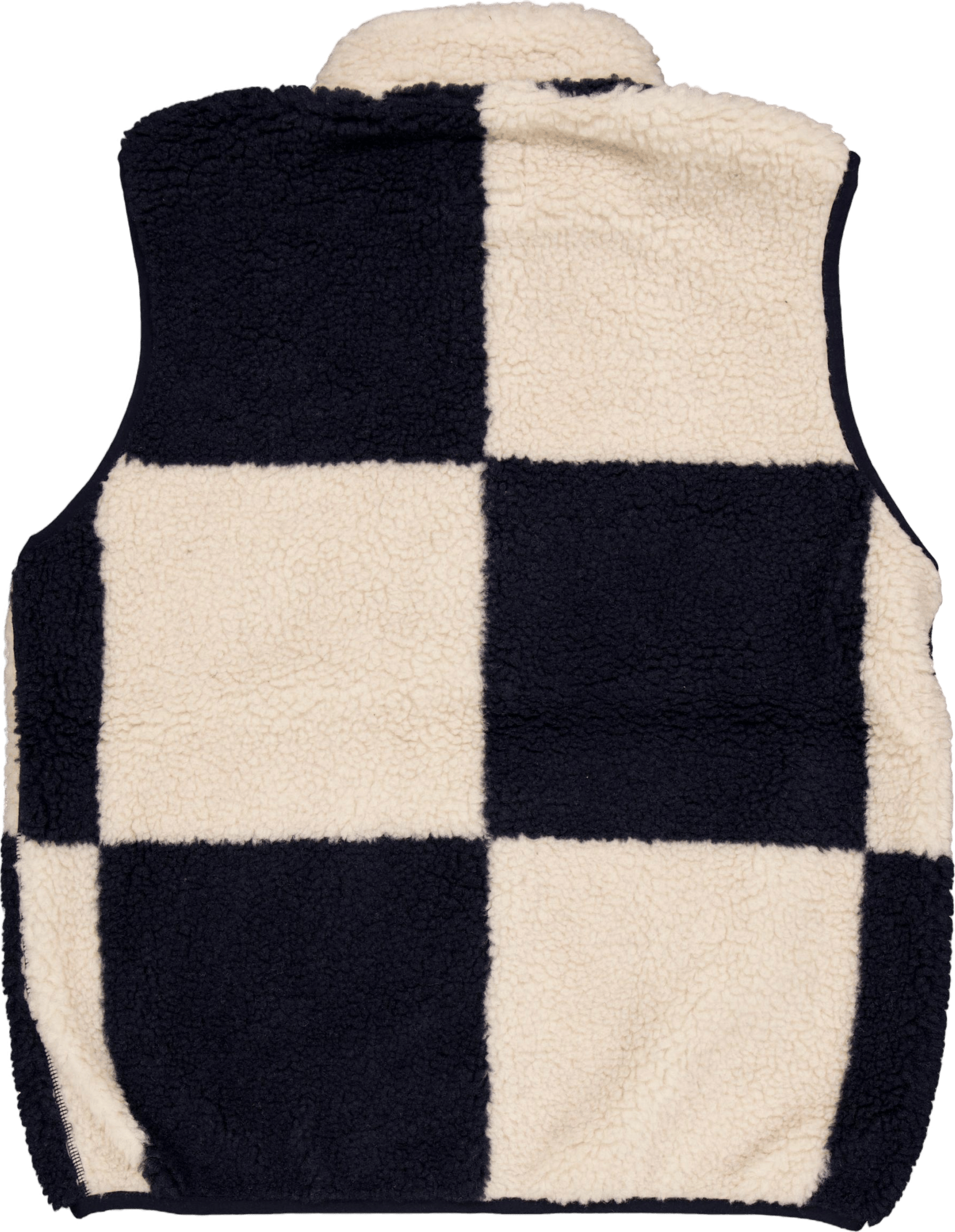 Checkered Sherpa Vest Natural / Navy Check - Bild 2