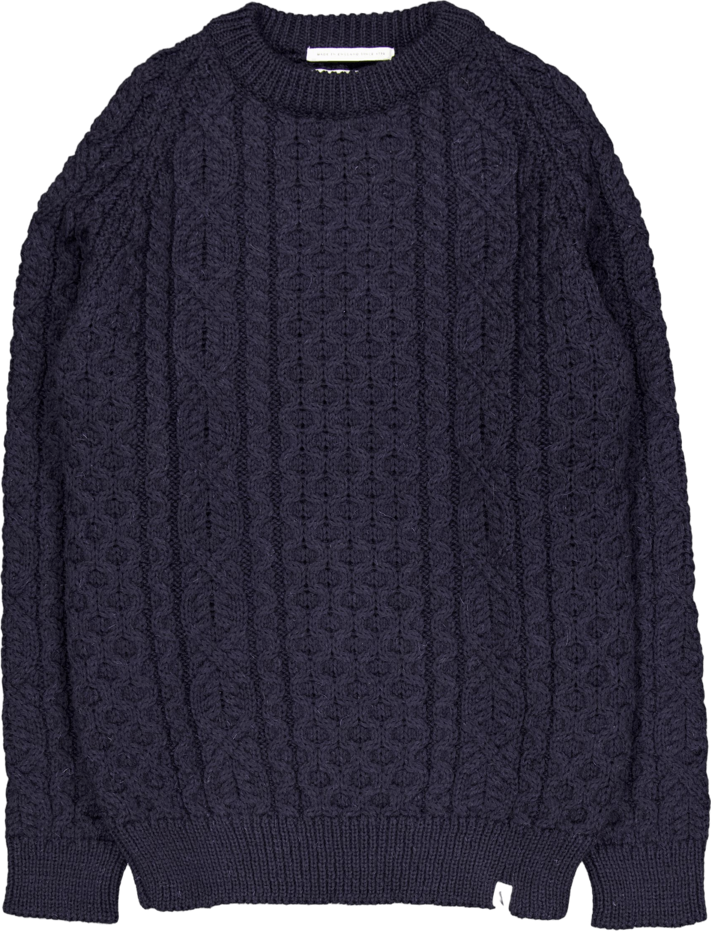 Hudson Aran Jumper Navy, Male, Odevy, Tops, Modrá, L