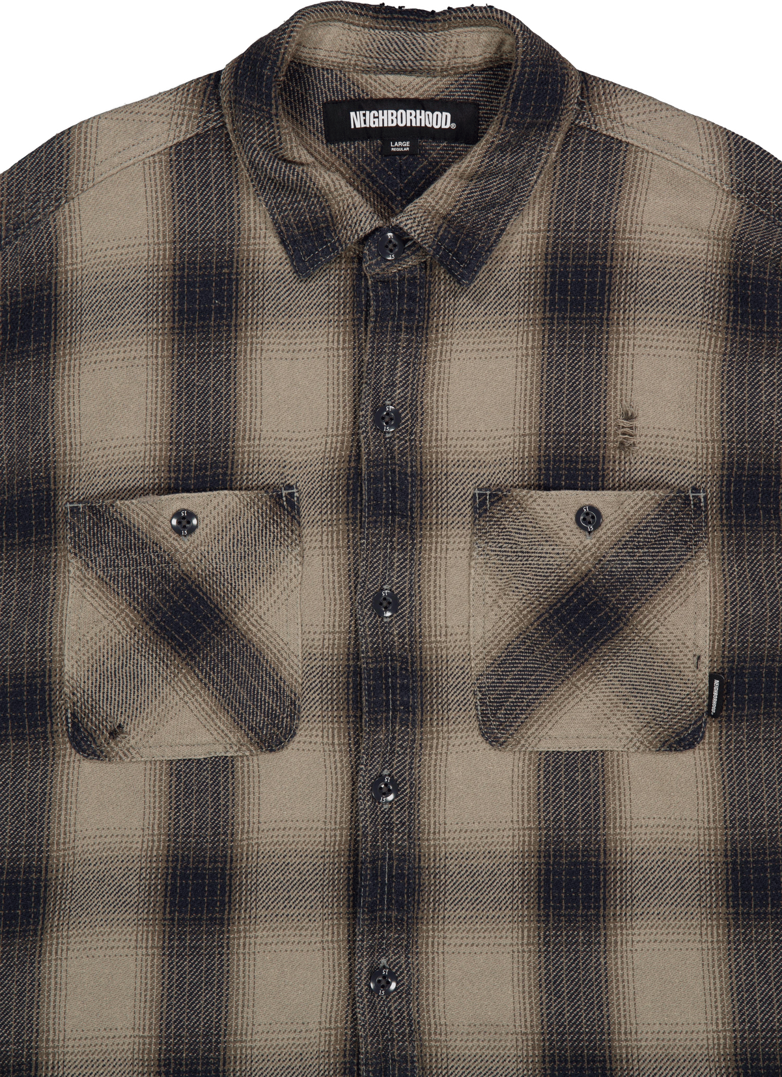 Savage Block Hombre Check Shir Greige - Bild 3
