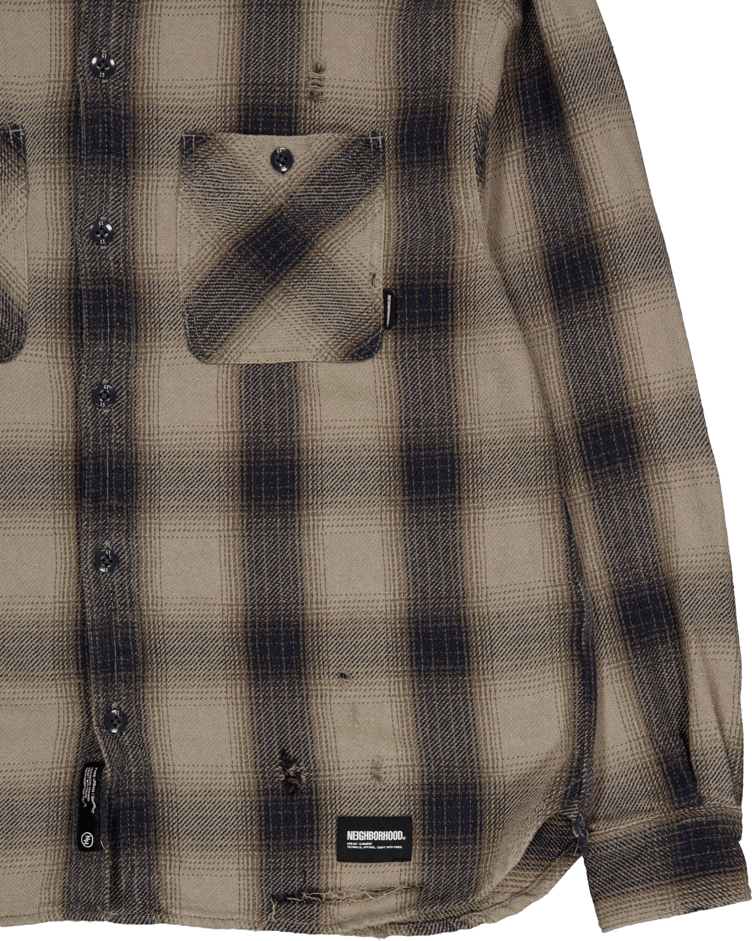 Savage Block Hombre Check Shir Greige - Bild 4