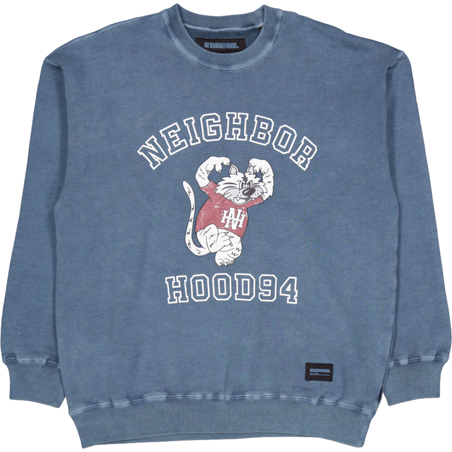 Pigment Dyed Sweat Shirt Ls Navy