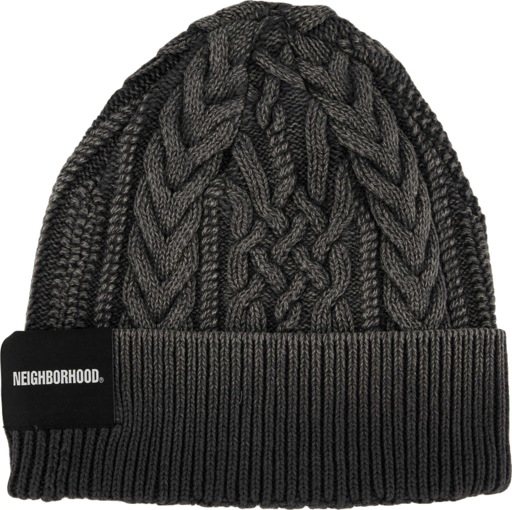 Washed Cable Beanie Black