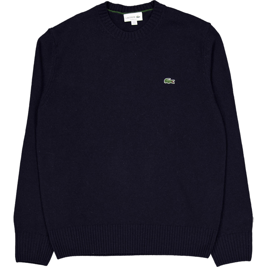 Carded Wool Crew Neck Sweater 166 Midnight Blue