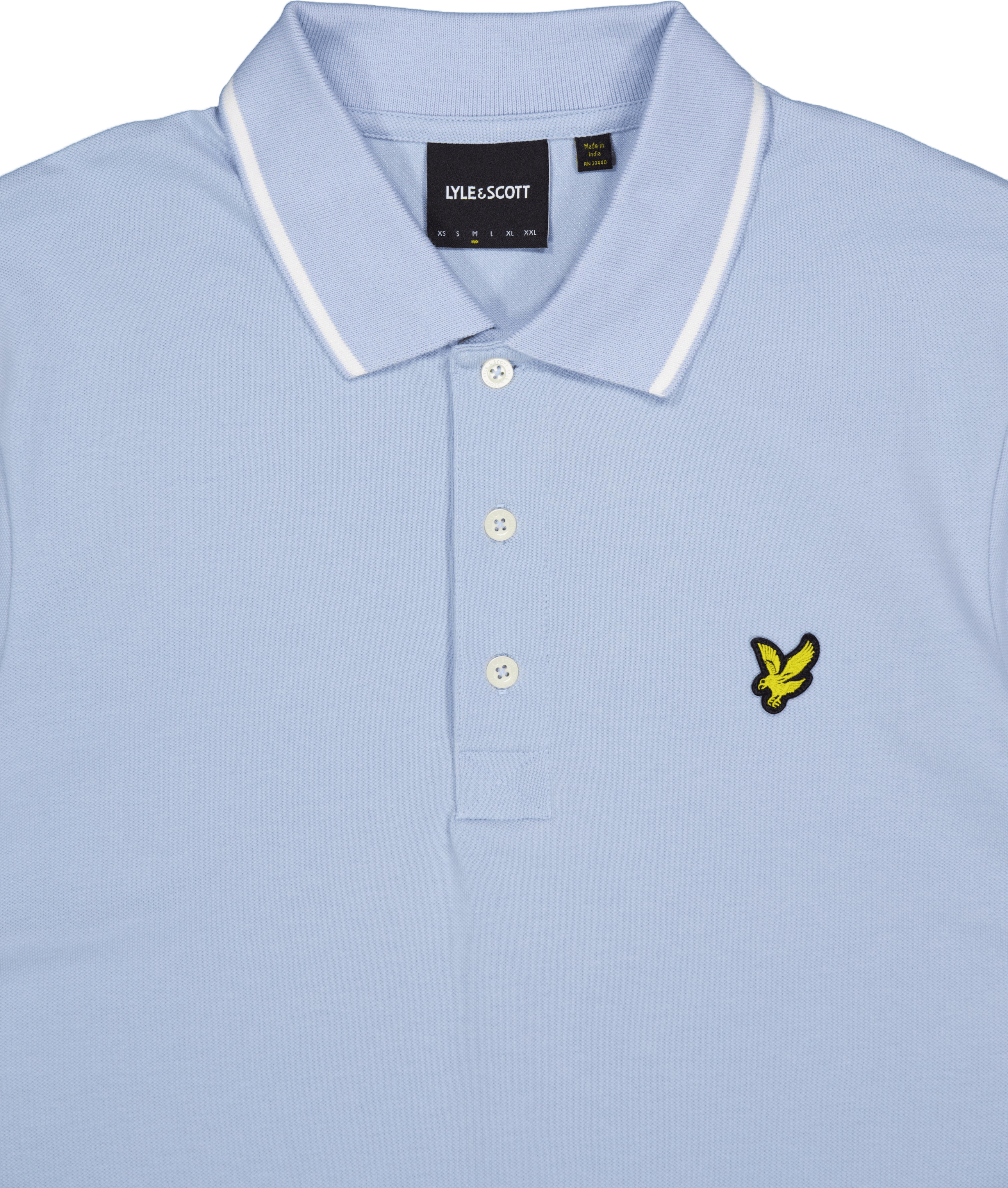 Tipped Polo Shirt W490 Light Blue/ White - Bild 3