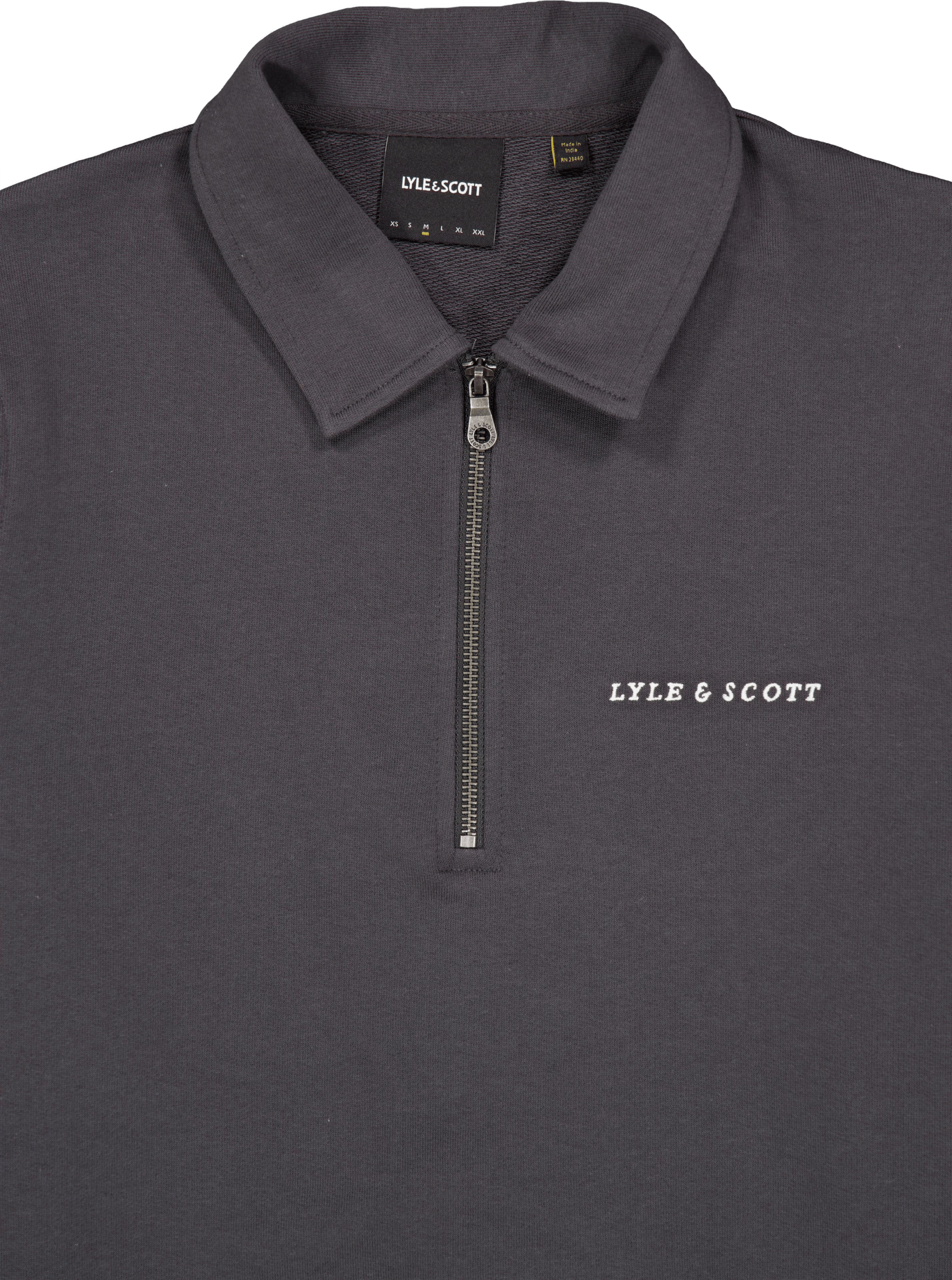 Loopback Embroidered Collared  W635 Gunmetal - Bild 3