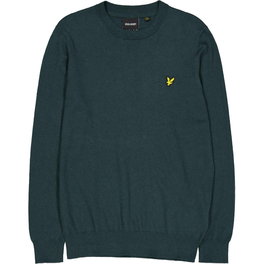 Cotton Merino Crew Neck Jumper X311 Argyle Teal