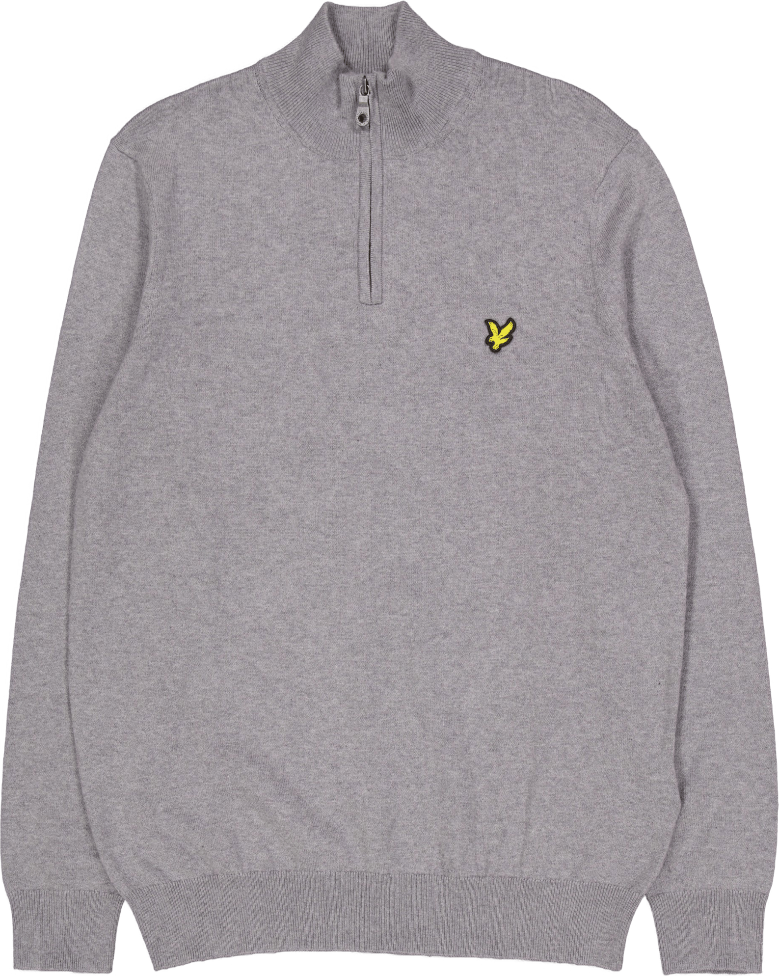 Cotton Merino Quarter Zip Jump T28 Mid Grey Marl