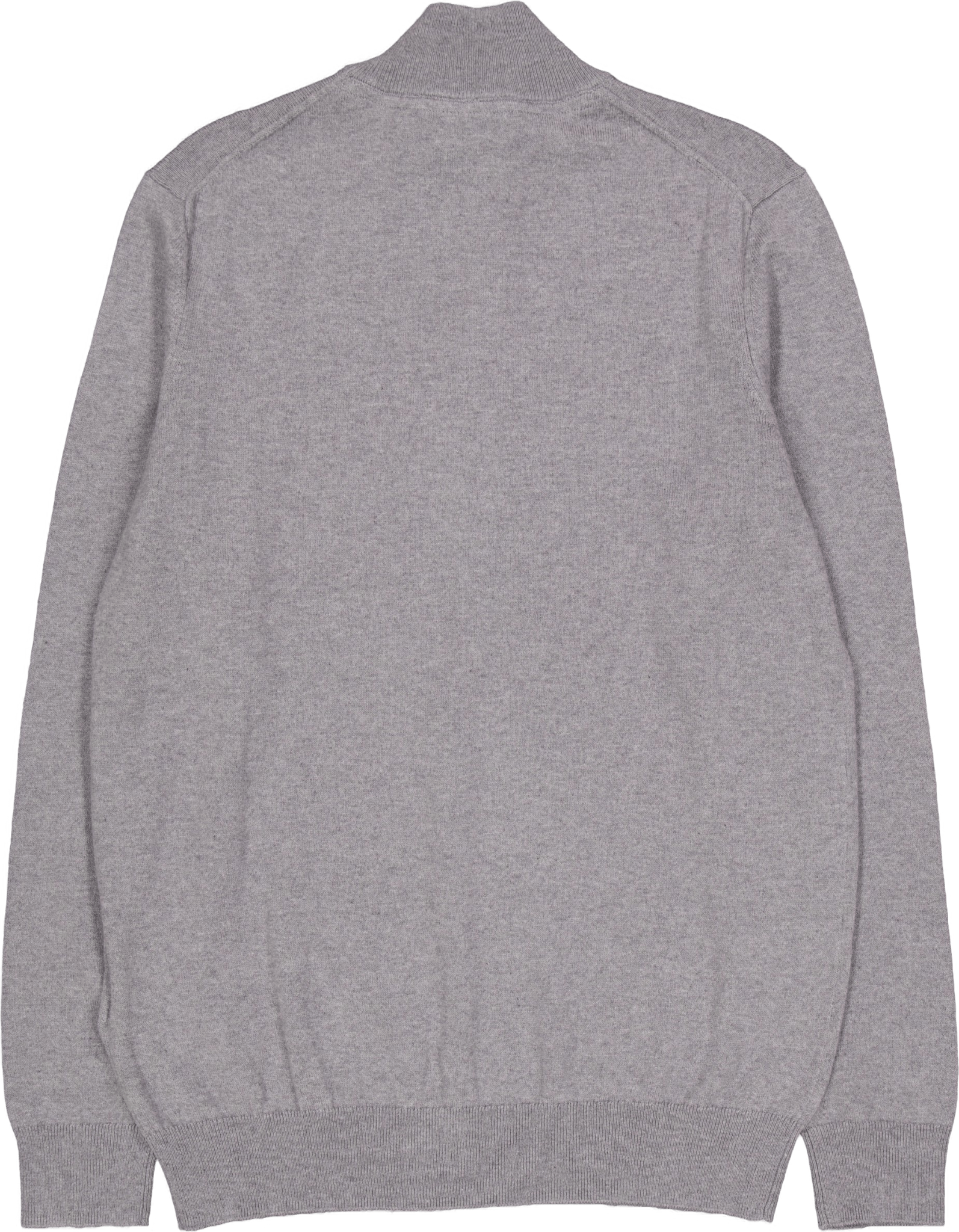 Cotton Merino Quarter Zip Jump T28 Mid Grey Marl - Bild 2