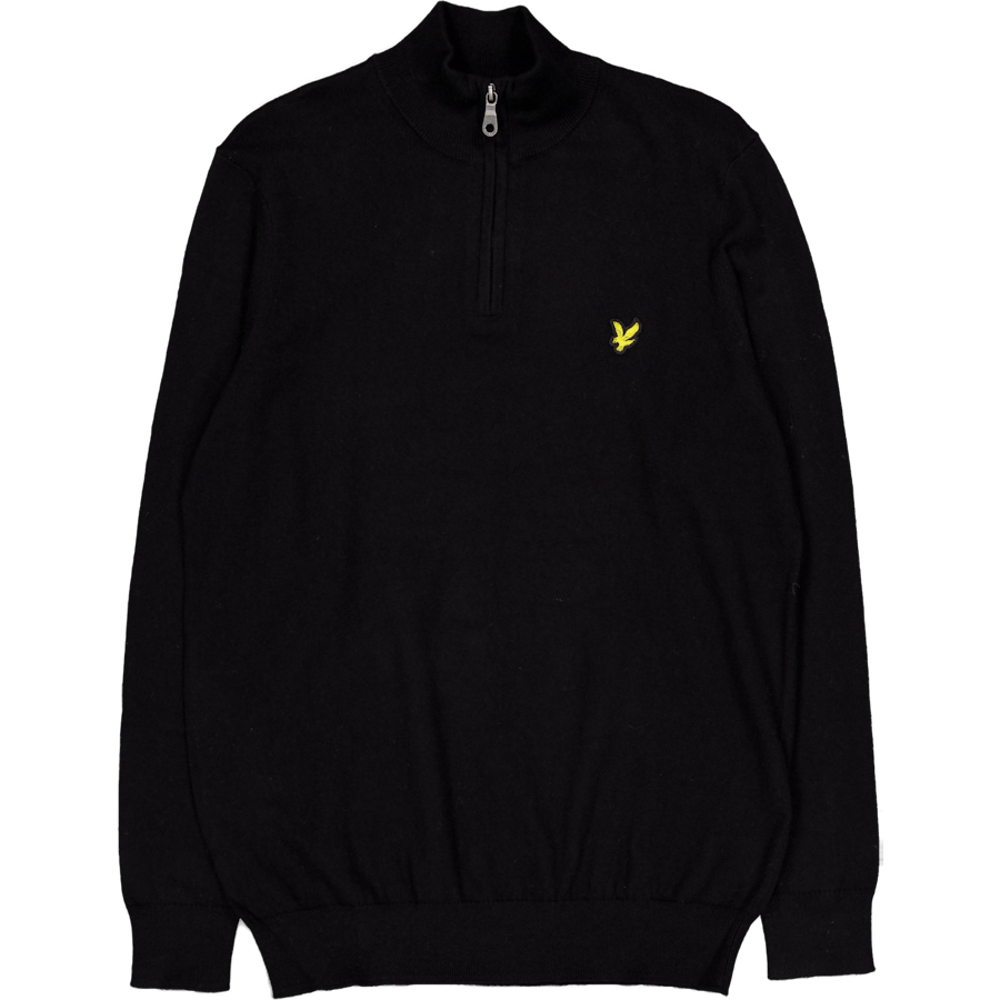 Cotton Merino Quarter Zip Jump Z865 Jet Black