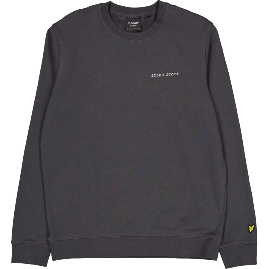 Embroidered Crew Neck Sweatshi X427 Gunmetal/ Cove
