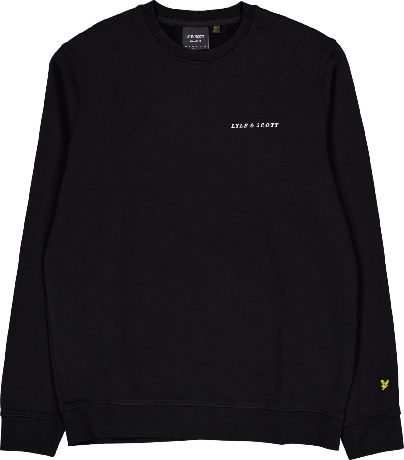 Embroidered Crew Neck Sweatshi Z893 Jet Black/ White