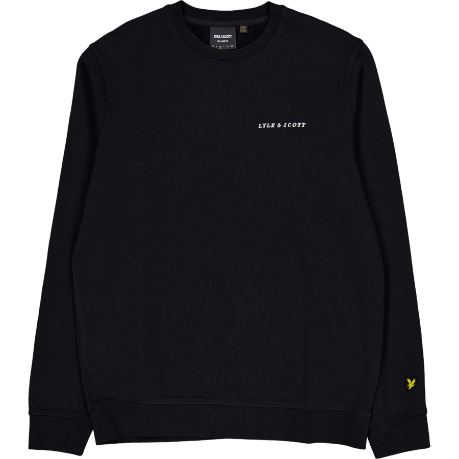 Embroidered Crew Neck Sweatshi Z893 Jet Black/ White