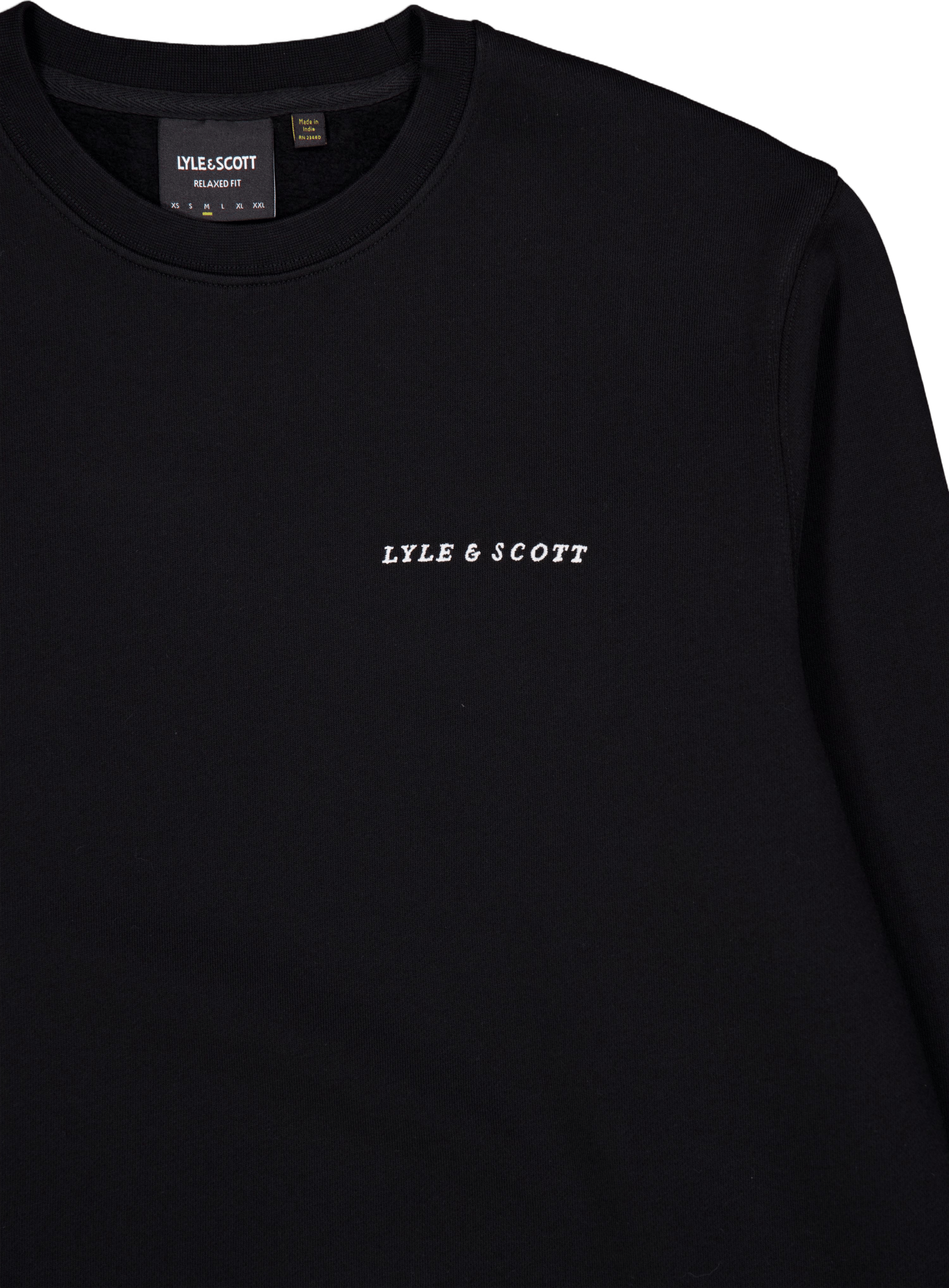 Embroidered Crew Neck Sweatshi Z893 Jet Black/ White - Bild 3
