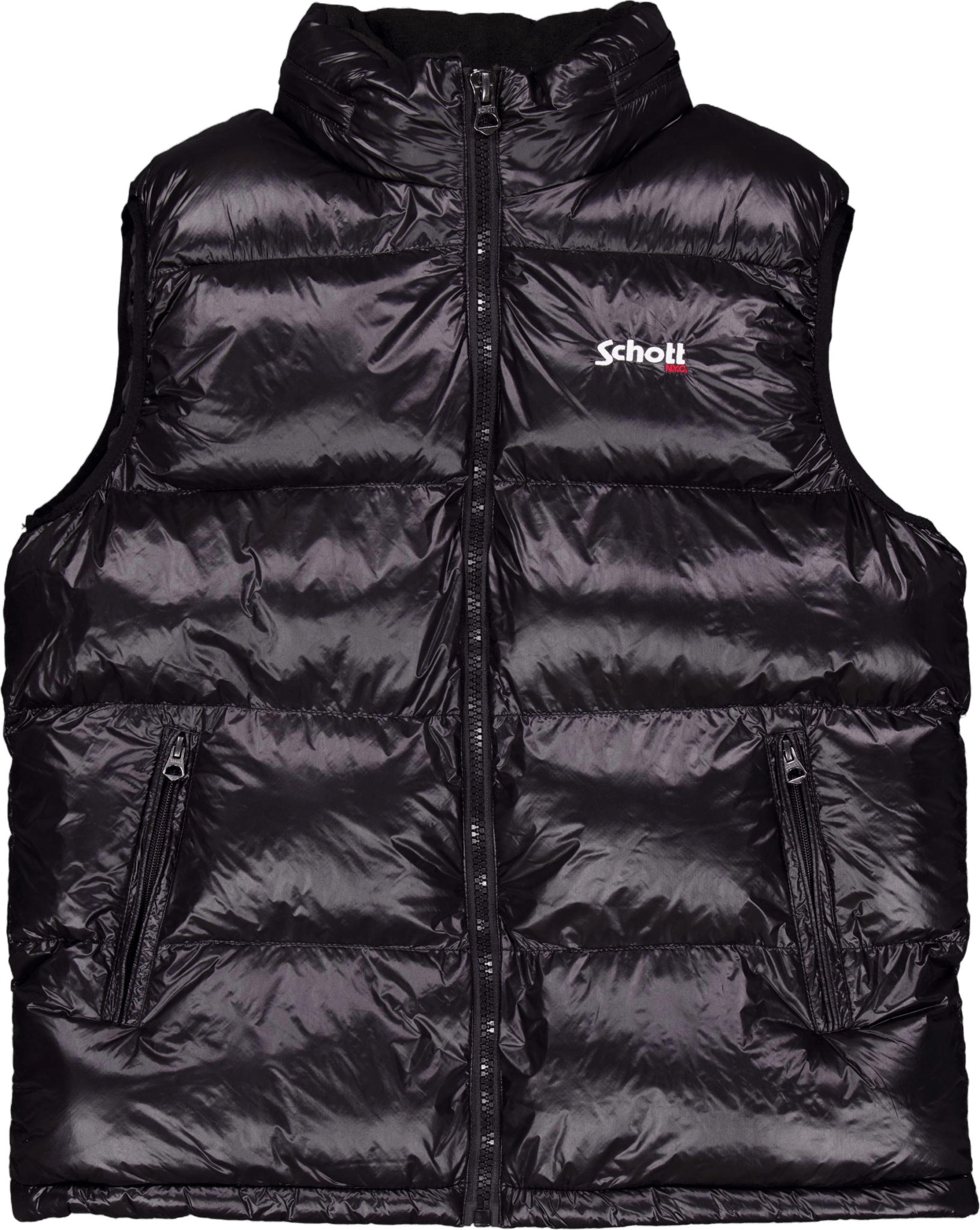 Gilet Doudoune Brillant A Capu Black
