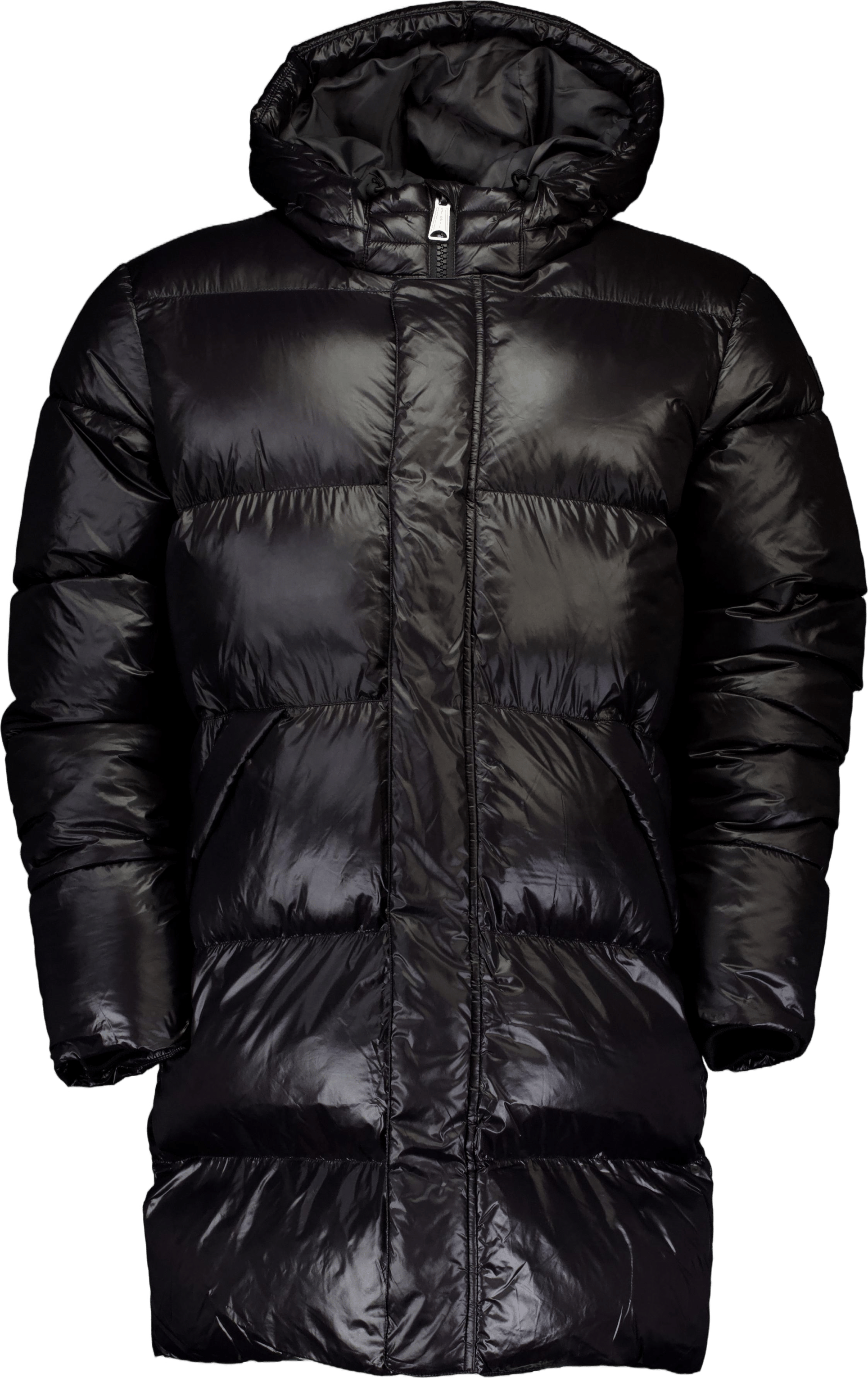 Doudoune Longue Nylon Brillant Black