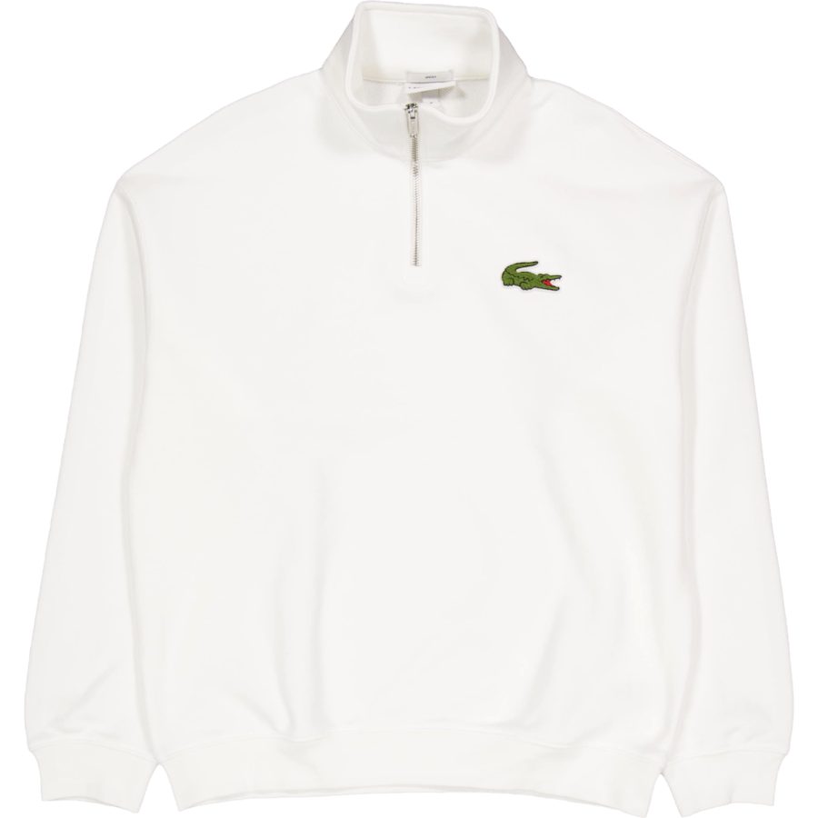 Loose Fit Zip Neck Badge Accen 70v Flour