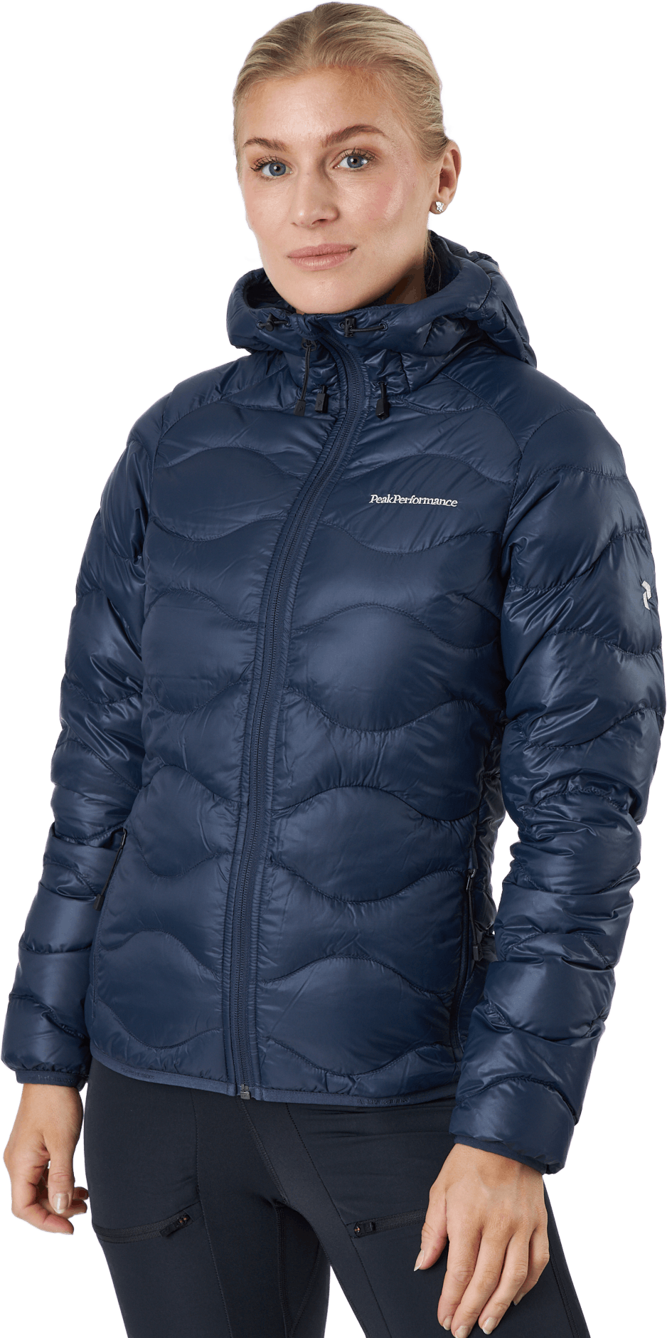 W Helium Down Hood Jacket Blue Shadow