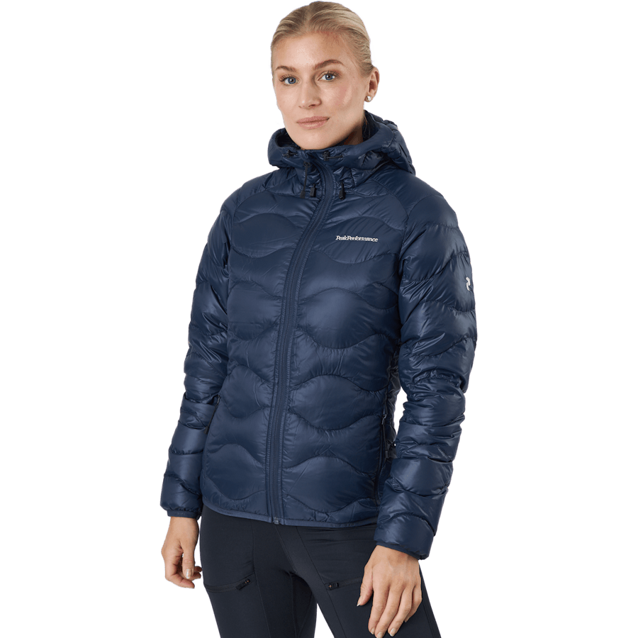 W Helium Down Hood Jacket Blue Shadow