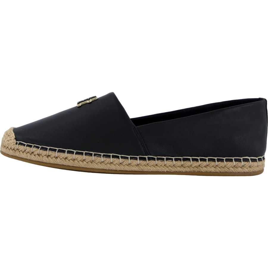 Th Logo Leather Espadrille Black