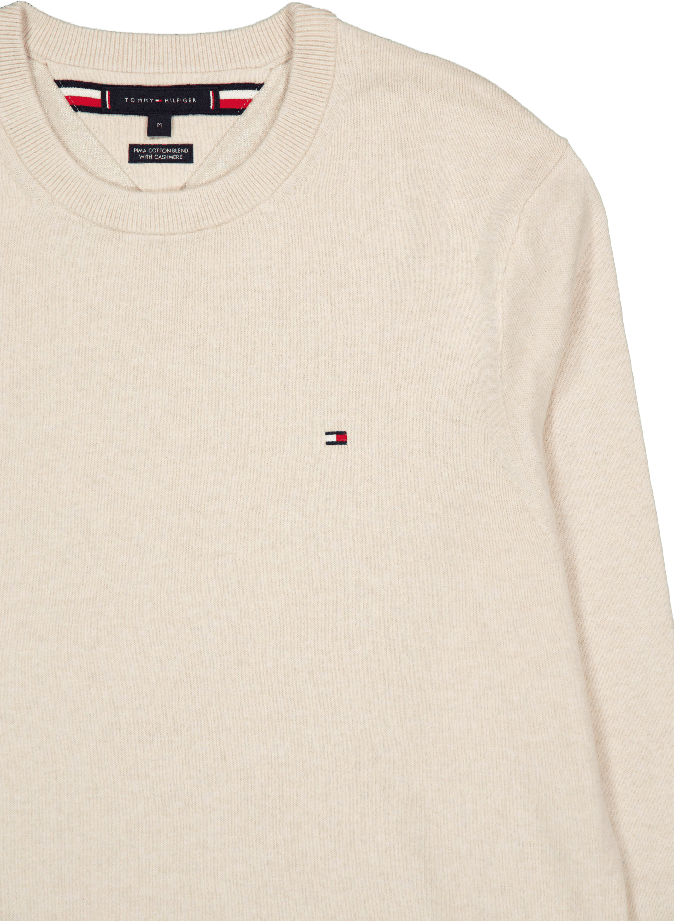 Pima Org Ctn Cashmere Crew Nec Heathered Oatmilk - Bild 3