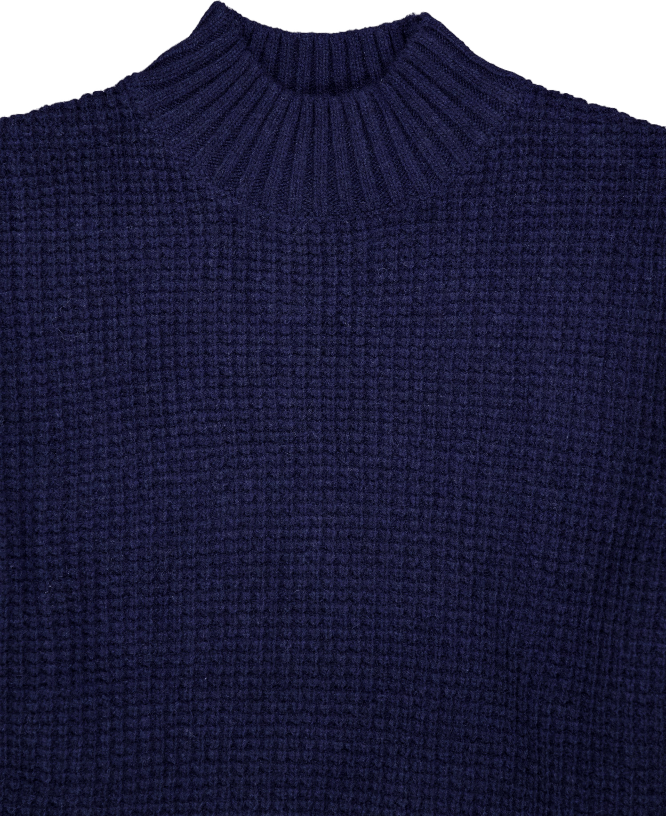 Grady Waffle Mockneck Knit Dark Navy - Bild 3