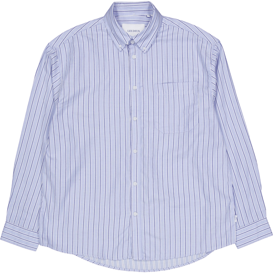 Kolton Herringbone Poplin Shir White/bel Air Blue
