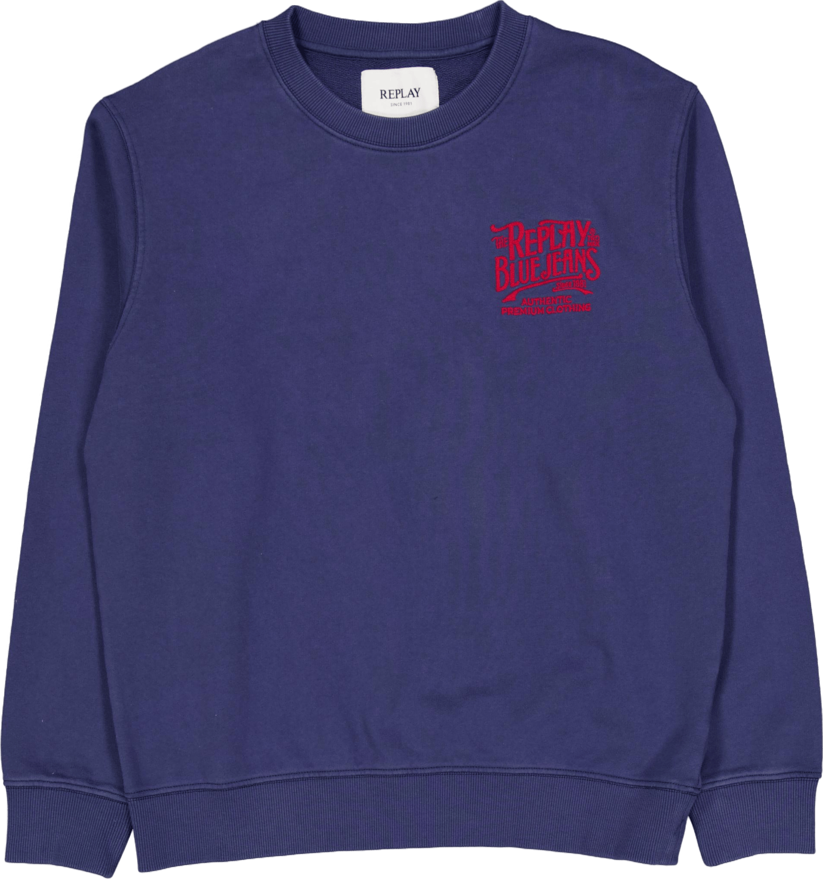 French Terry Crew Neck Sweatsh Medium Blue