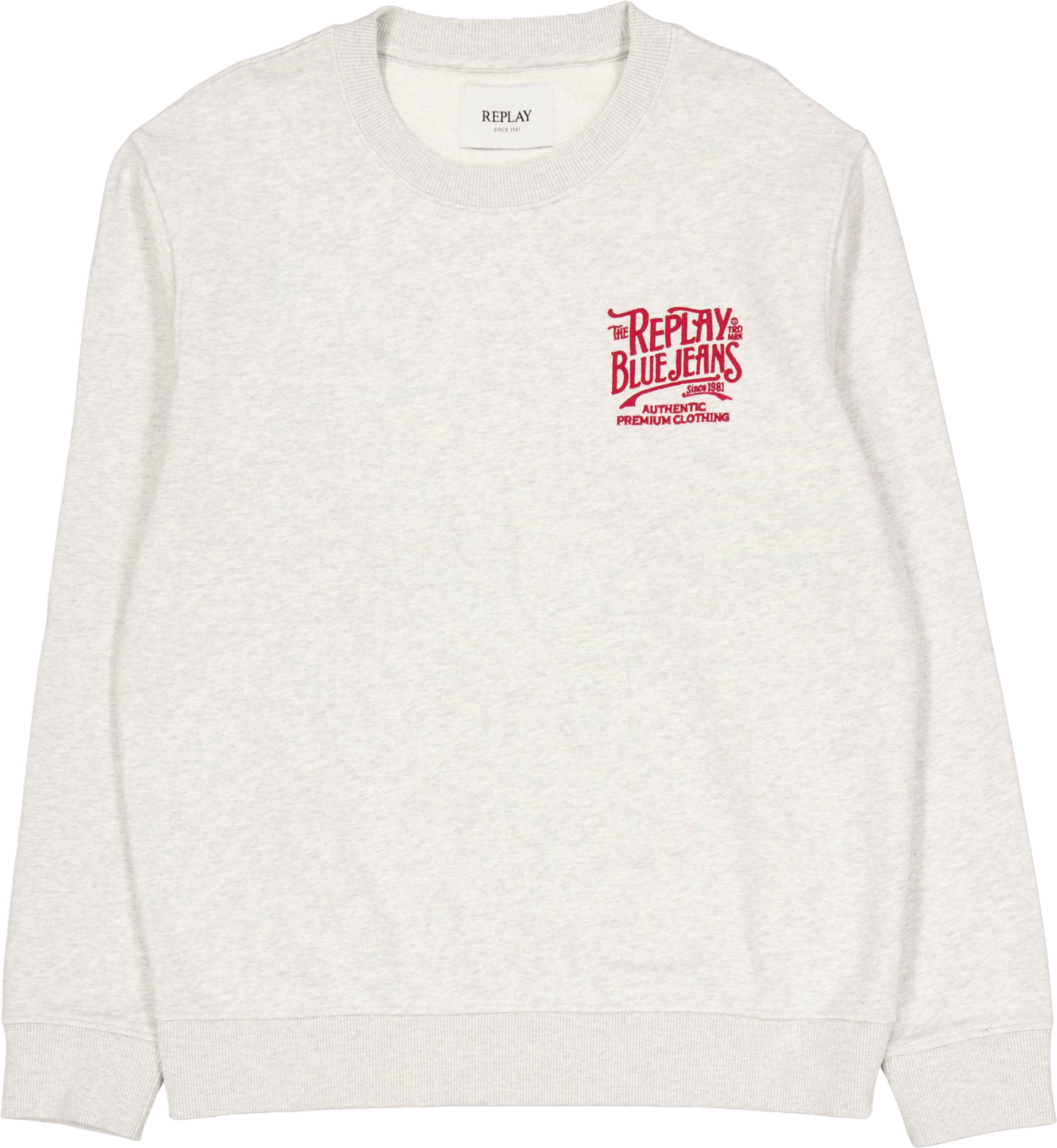 French Terry Crew Neck Sweatsh Light Grey Melange