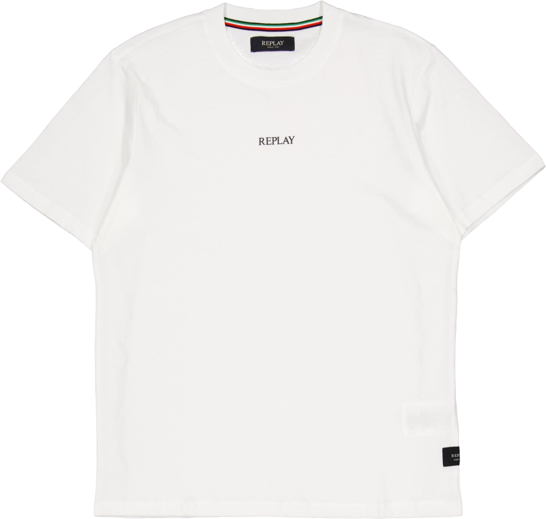 Replay Basic Logo Tee Natural White