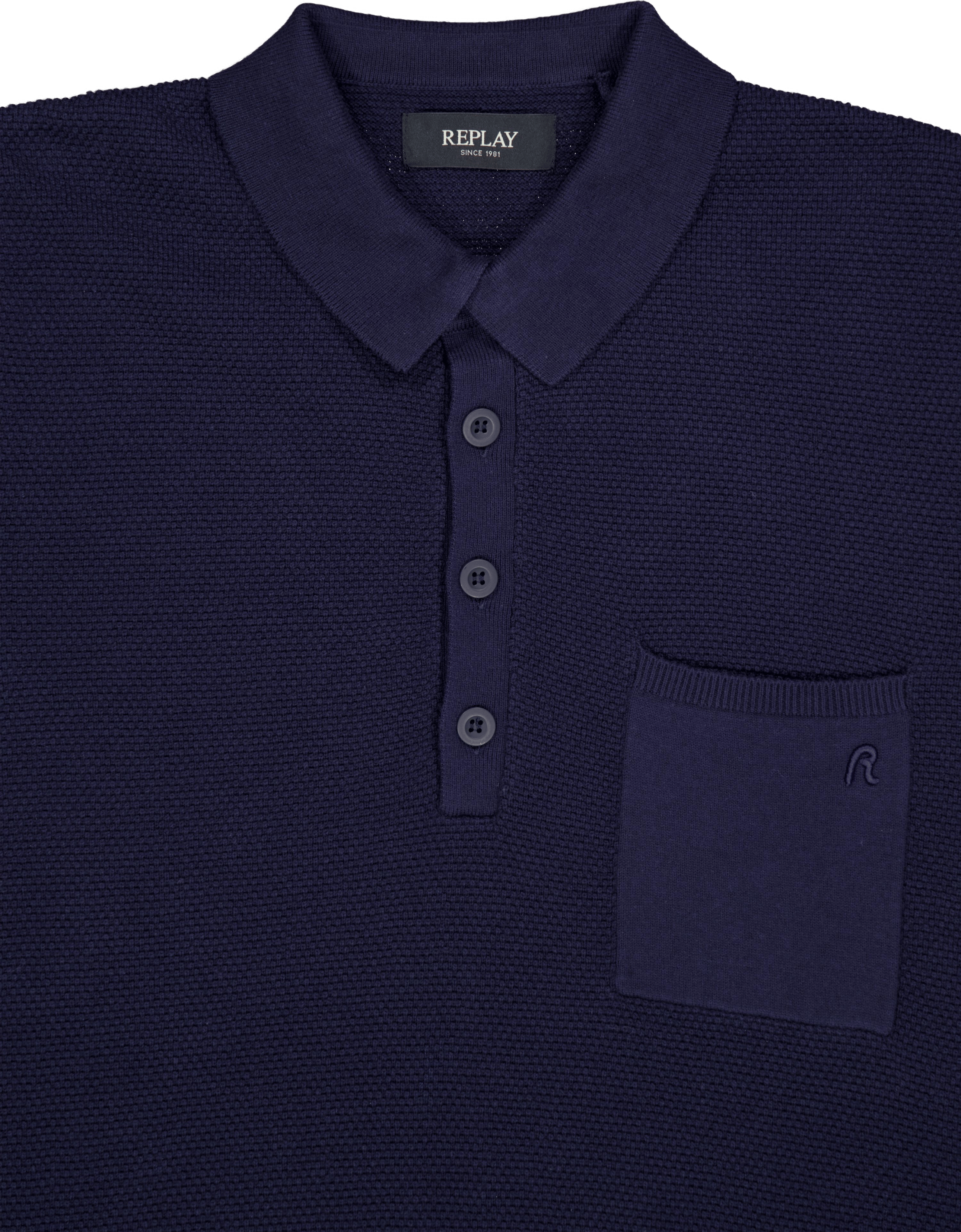 Knitted Polo Shirt Stone Blue - Bild 3