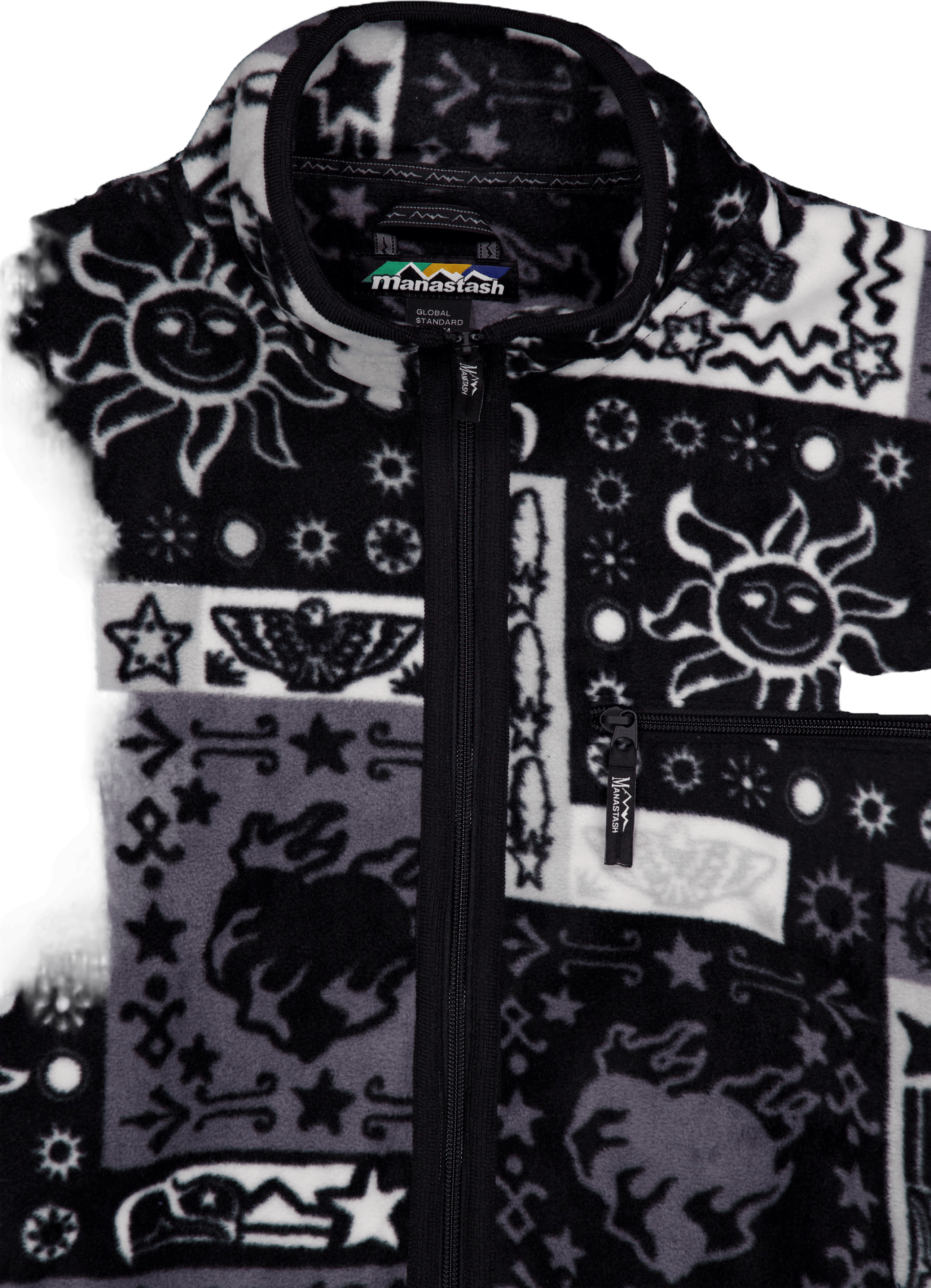 Bandana Fleece Jacket Black - Bild 3