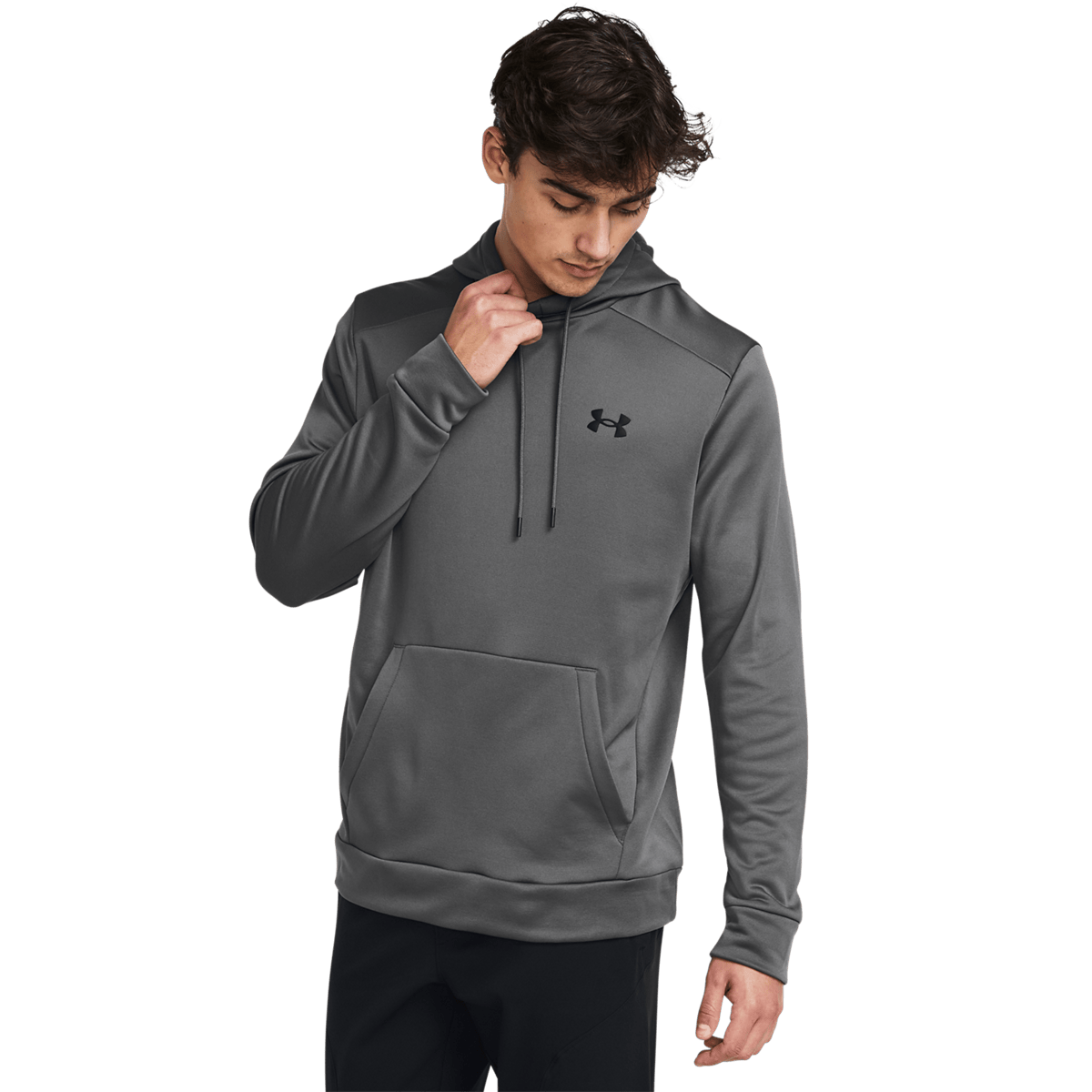 Ua Armour Fleece Hoodie Castlerock, Male, Ropa, Camisas, Gris, S