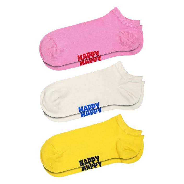 3-pack Solid Low Socks Pink, Unisex, Apparels, Socks, 36-40