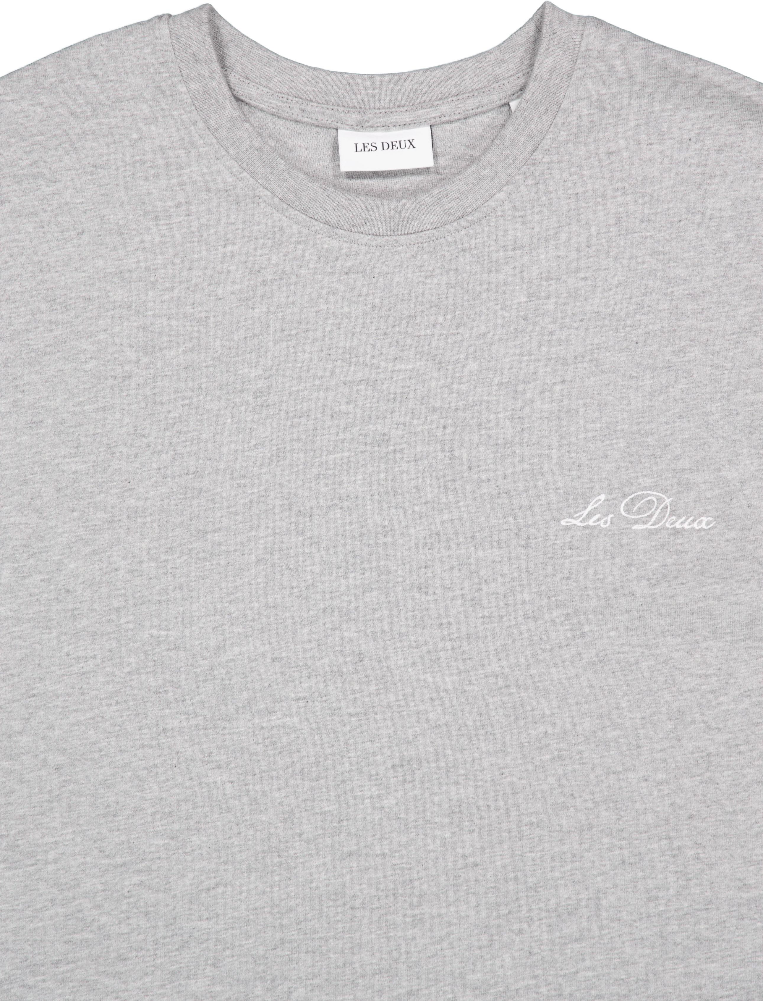 Crew T-shirt Grey Melange/white - Bild 3