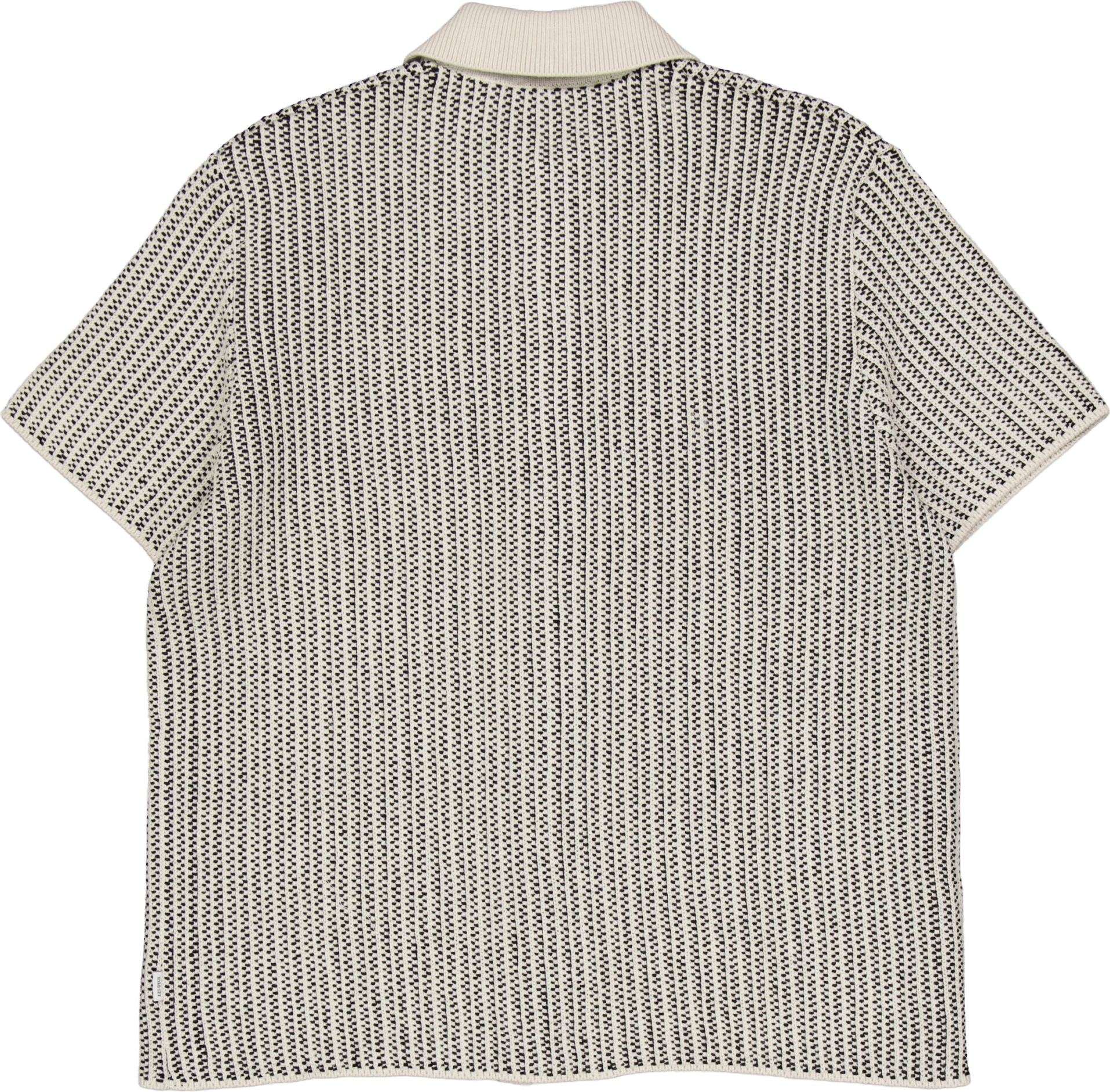 Easton Knitted Ss Shirt Ivory/black - Bild 2