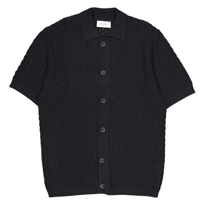 Gespertus Ss Knit Shirt Black, Male, Apparels, Tops, Black, M