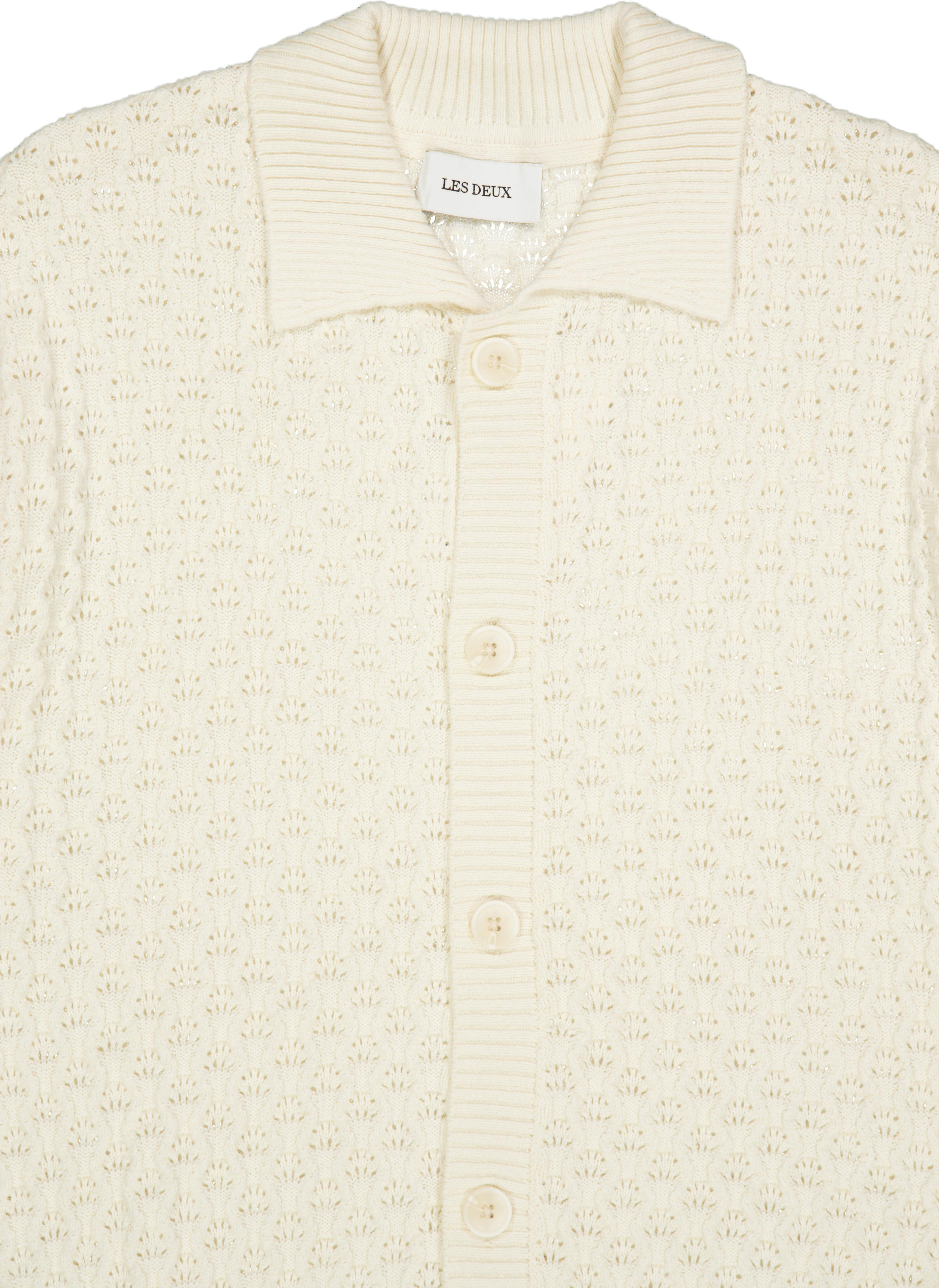 Gespertus Ss Knit Shirt Ivory - Bild 3
