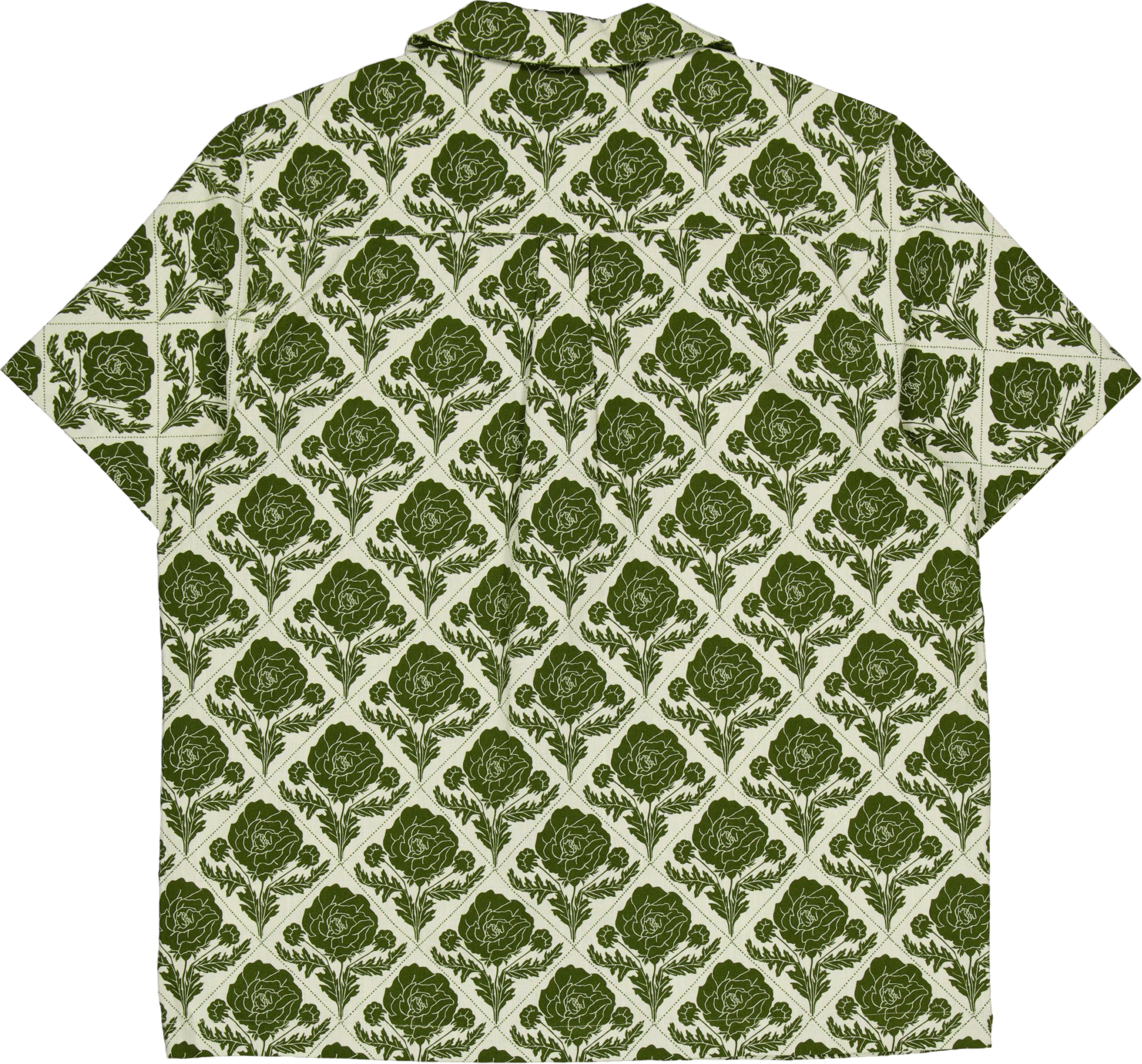 Lesley Flower Tile Aop Ss Shir Vintage Green/ivory - Bild 2