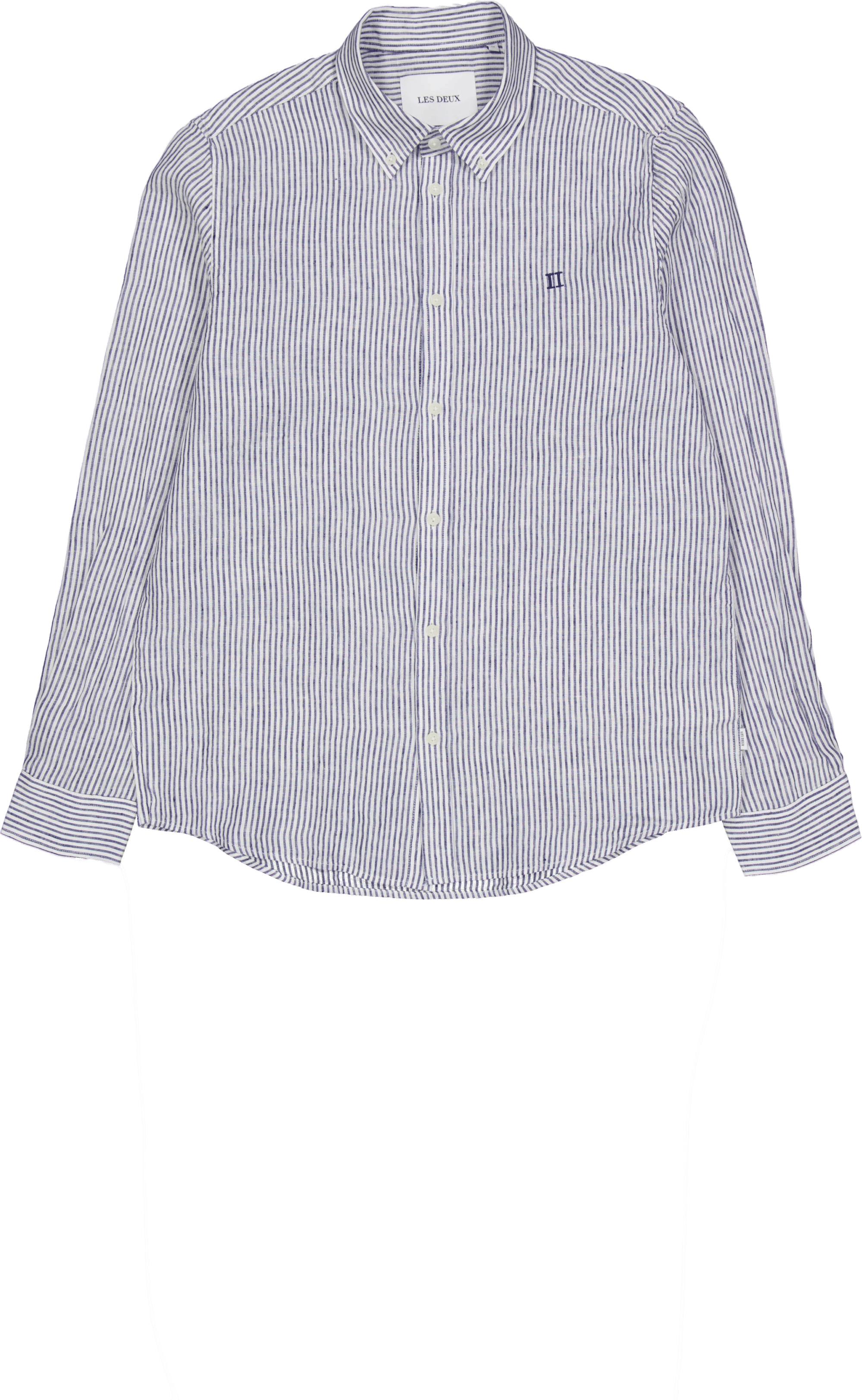 Kristian Linen B.d. Shirt Light Ivory/blueprint