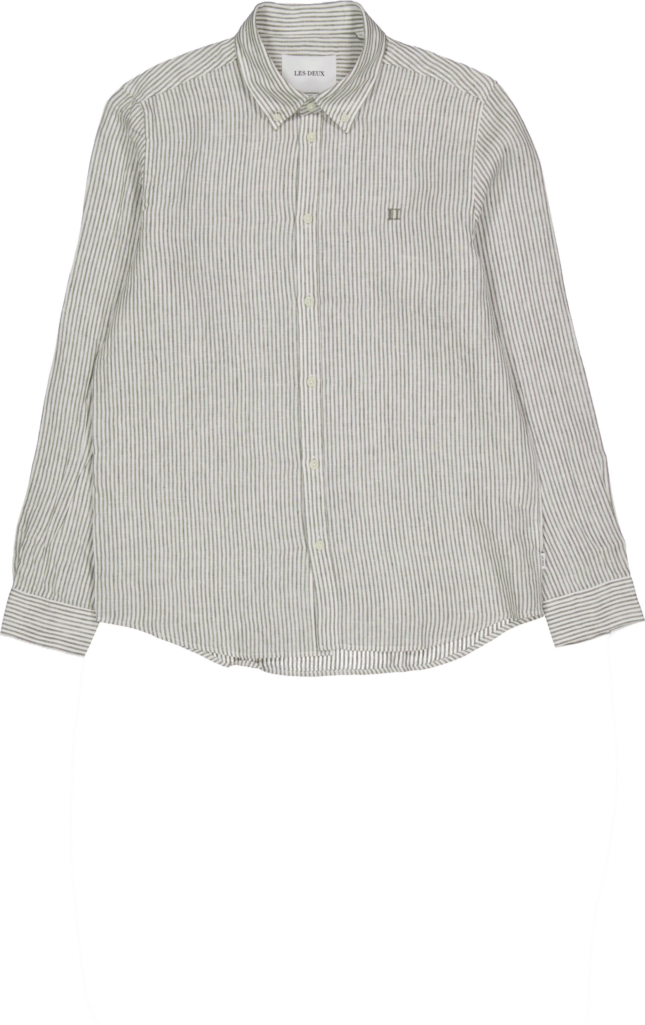 Kristian Linen B.d. Shirt Light Ivory/lichen Green