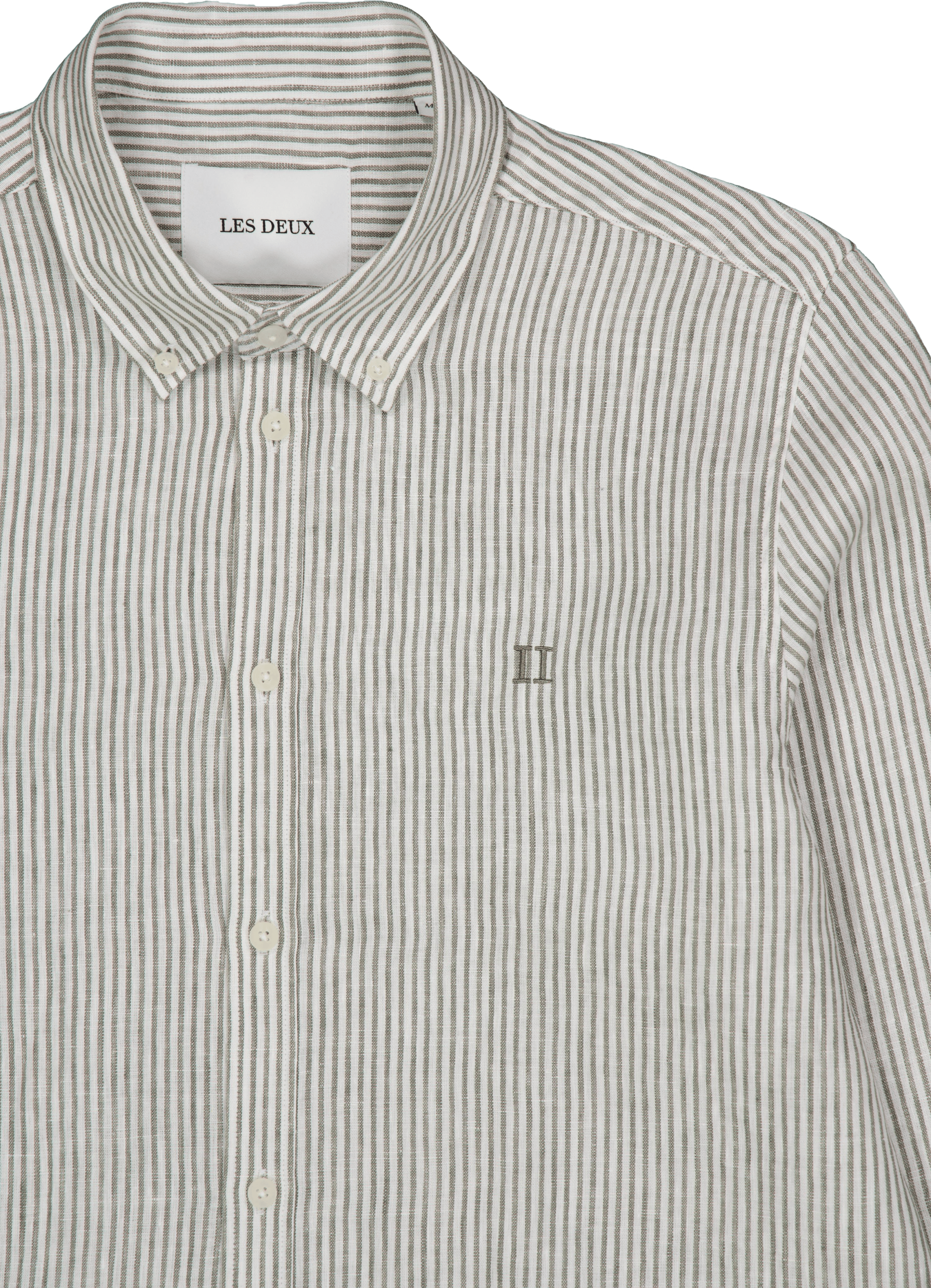 Kristian Linen B.d. Shirt Light Ivory/lichen Green - Bild 3