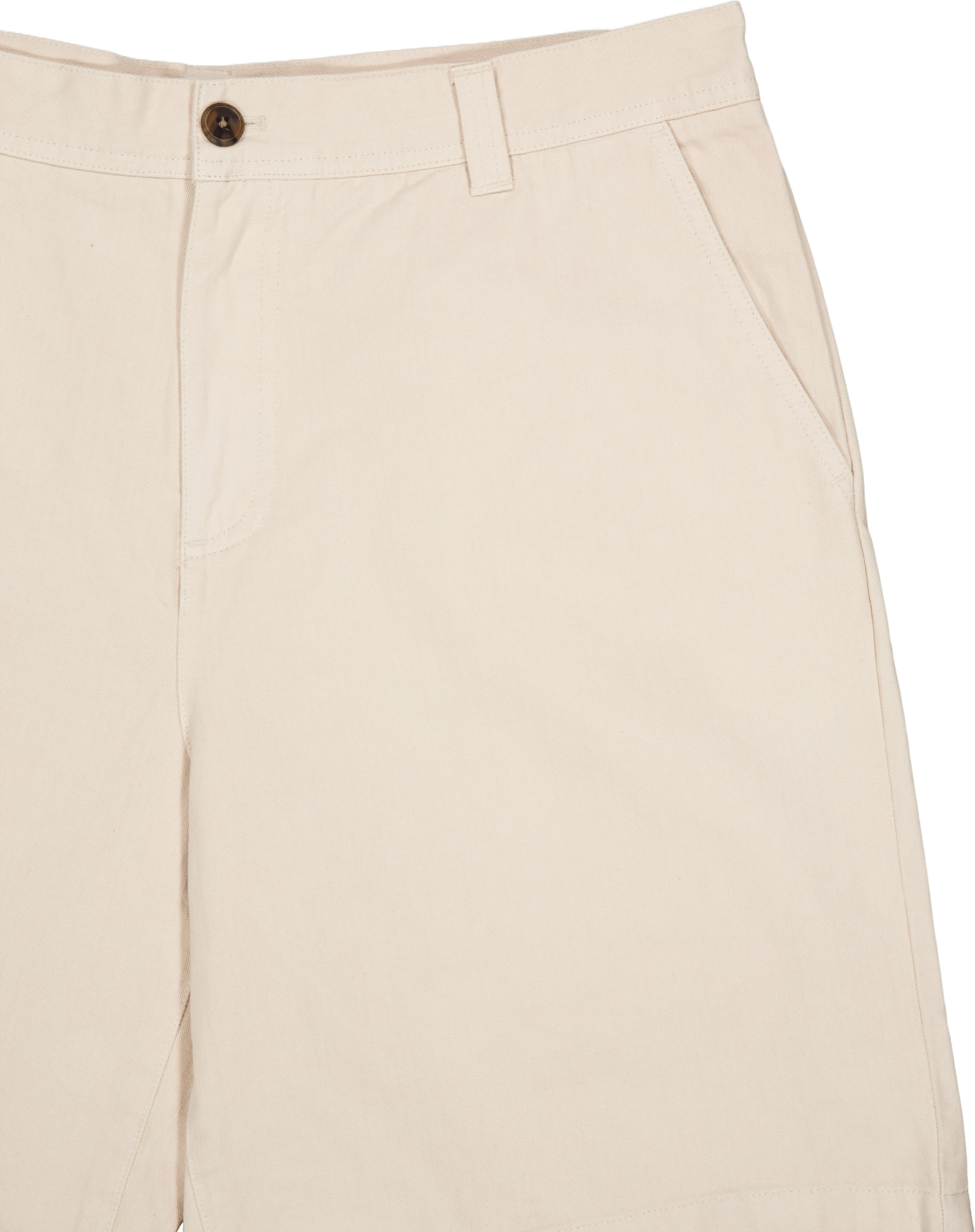 Kody Cotton Herringbone Shorts Ivory - Bild 3