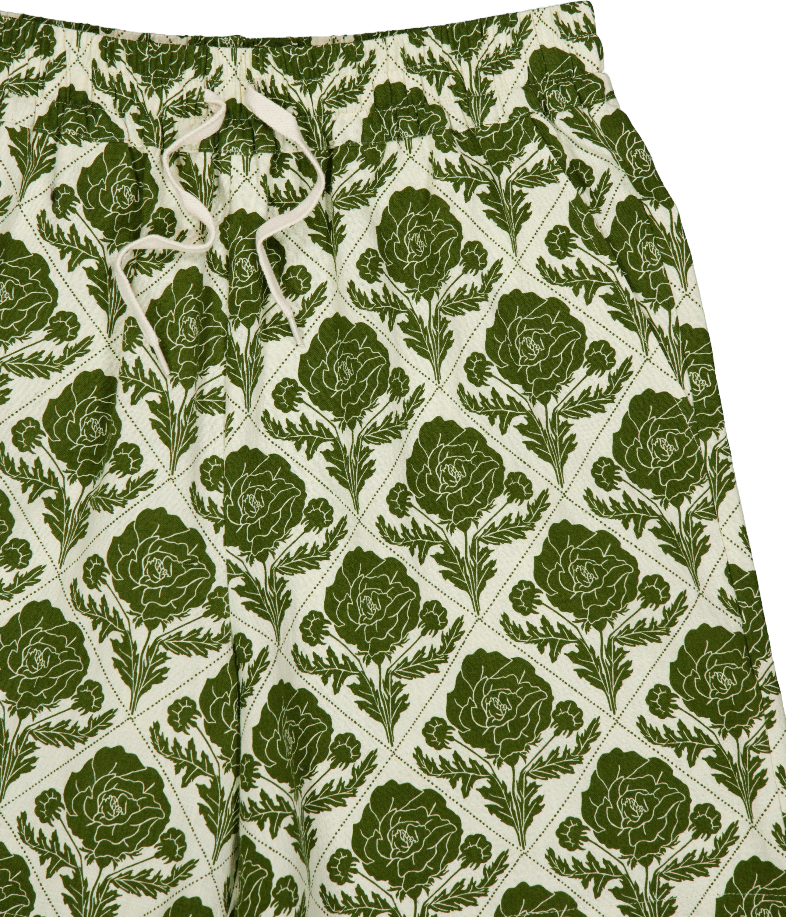 Lesley Flower Tile Aop Shorts Vintage Green/ivory - Bild 3