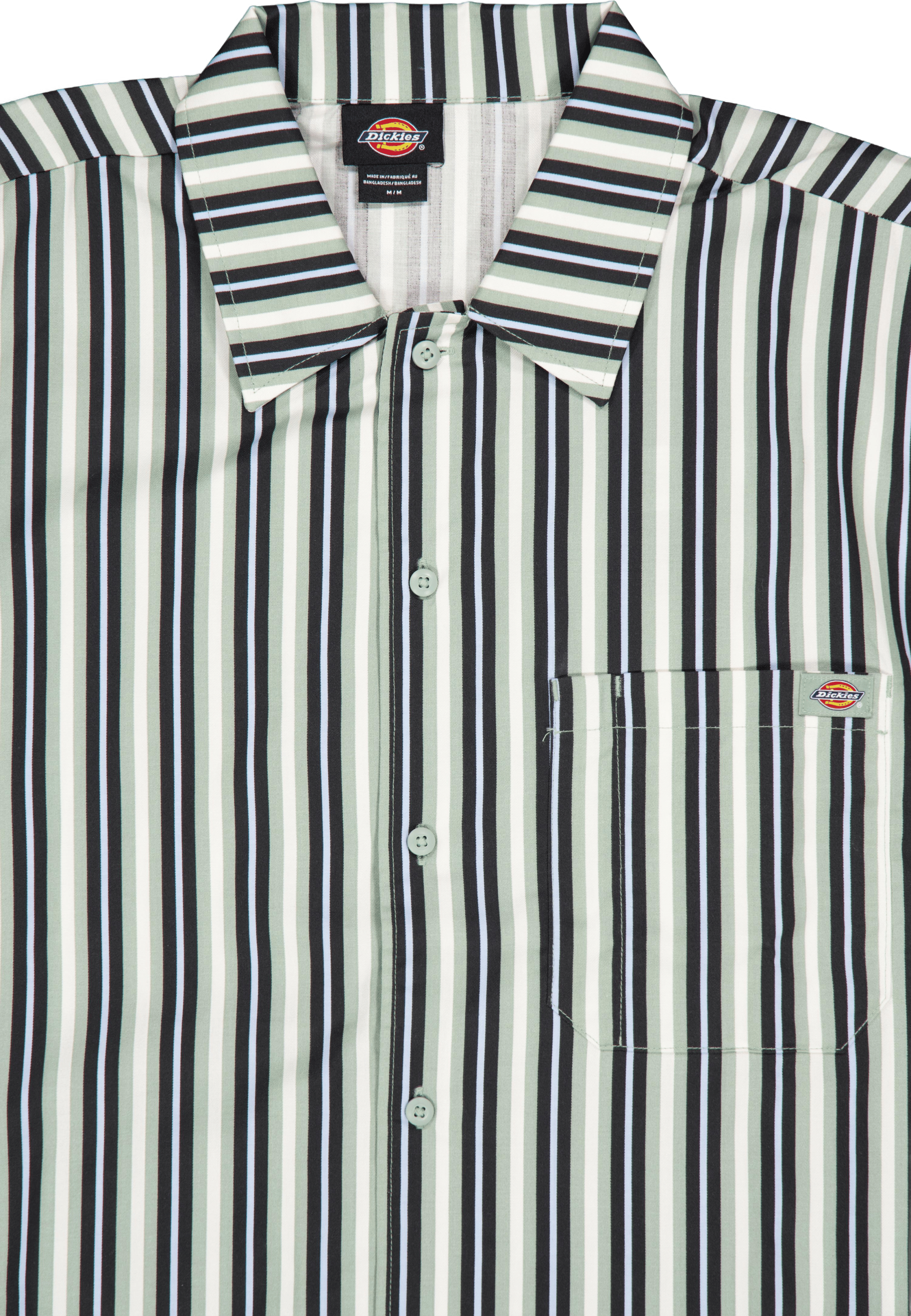 Multi Stripe Work Shirt Ss Ice Iceberg Green - Bild 3