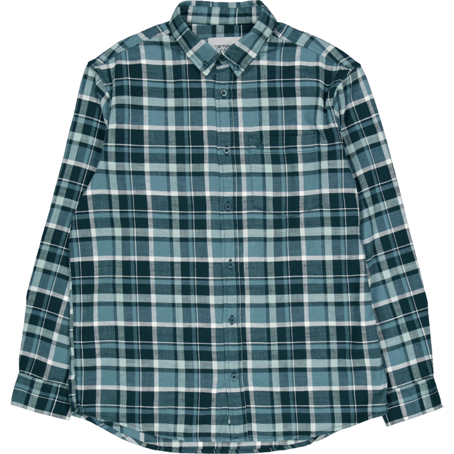 L/s Fendrick Shirt Fendrick Check, Deep Lagoon