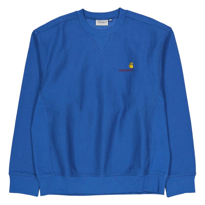 American Script Sweat Sodalite, Male, Kläder, hoodies och sweatshirts, Blå, XXL