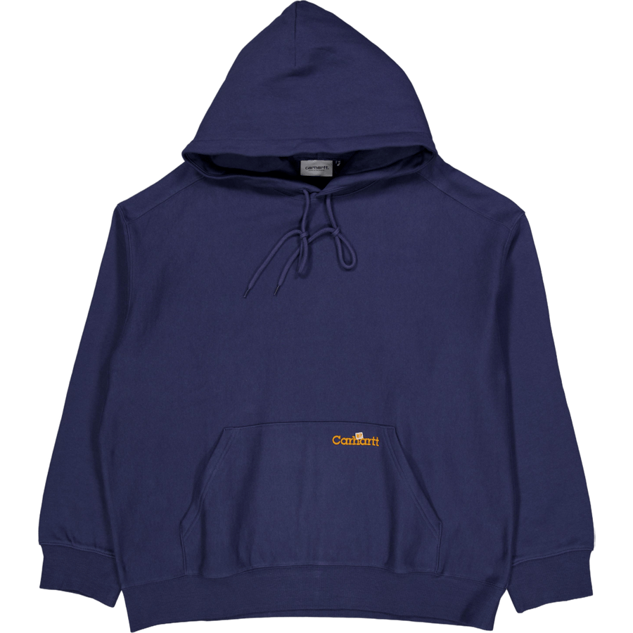 Hooded Label Script Sweat Blue