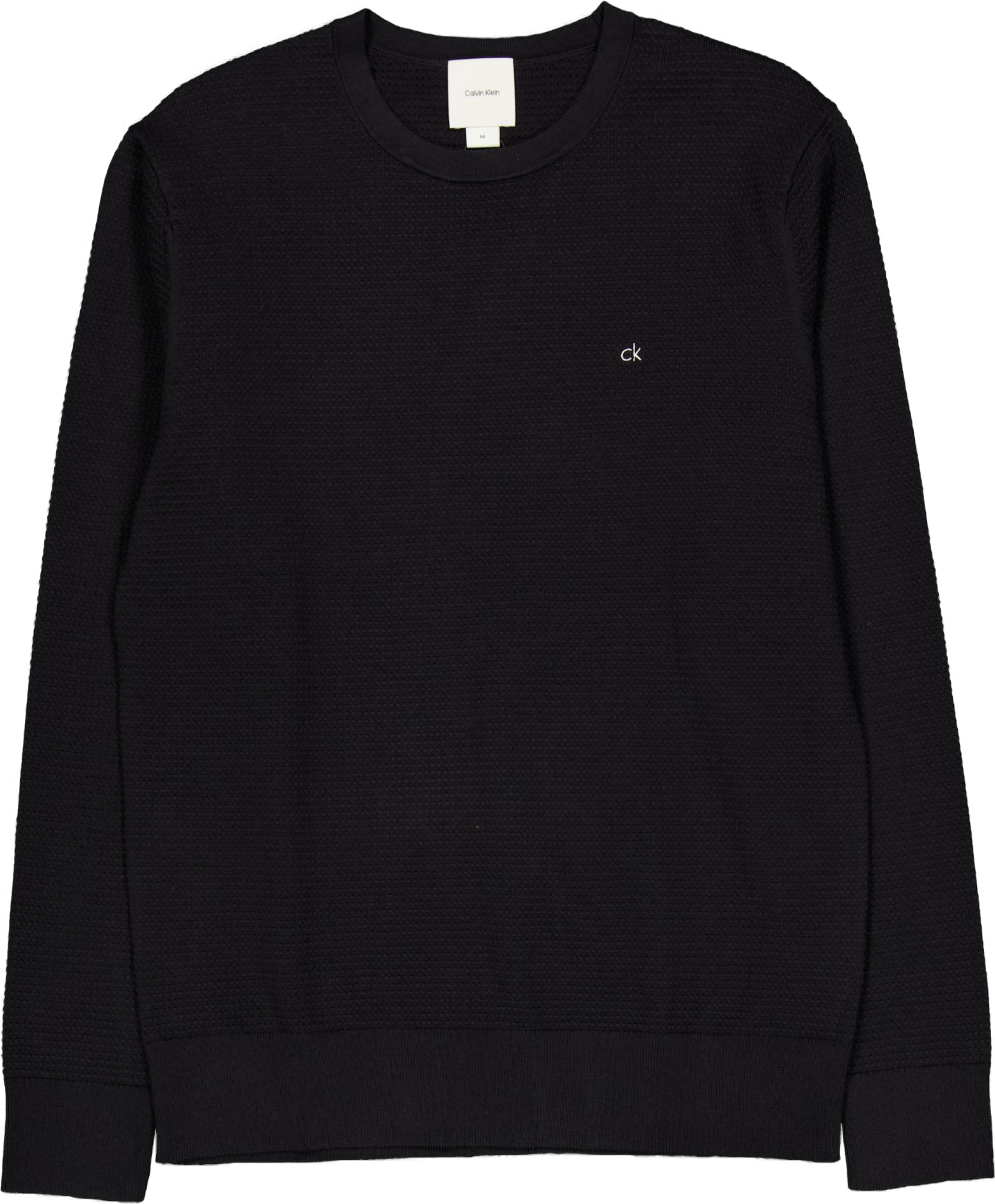 Waffle Texture Cn Sweater Black